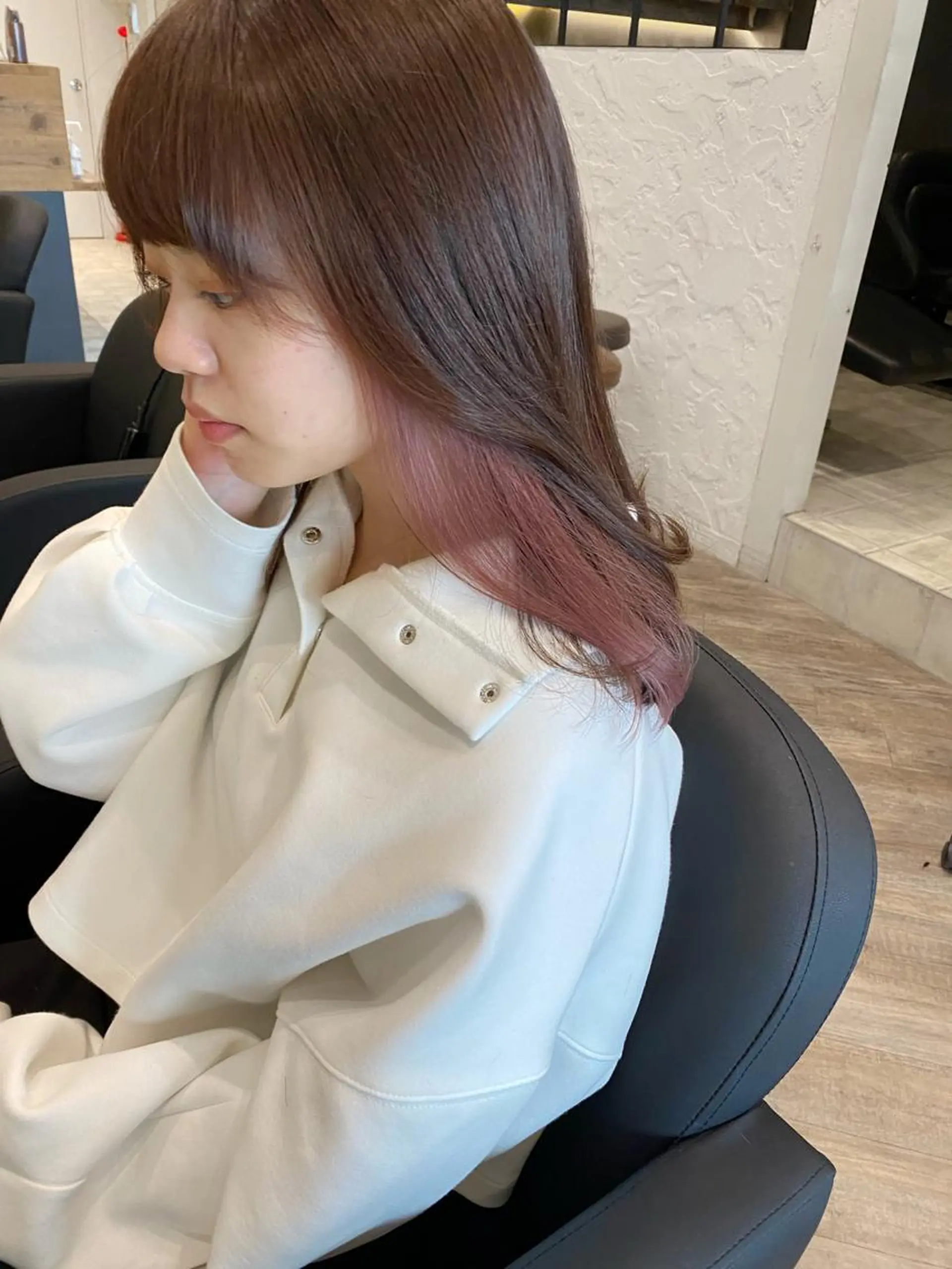 ロング カラー イヤリングカラー インナーカラー ピンクカラー 🌟アレンジが似合う カラー🌟Rumiのヘアスタイル