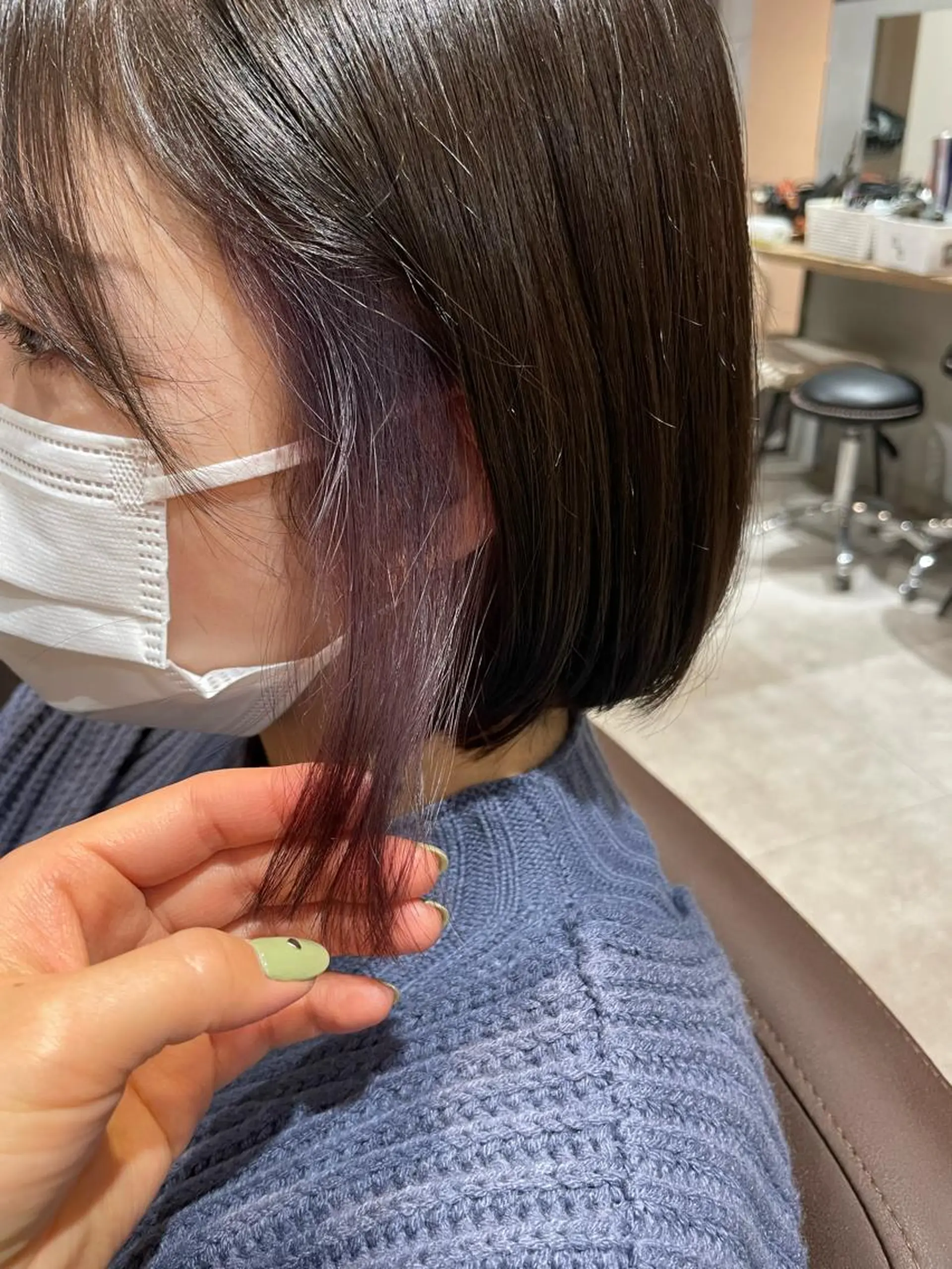 ショート カラー イヤリングカラー ラベンダーカラー ヘアカラー トリートメント 💐パーソナルカラー /市橋加菜💐のヘアスタイル