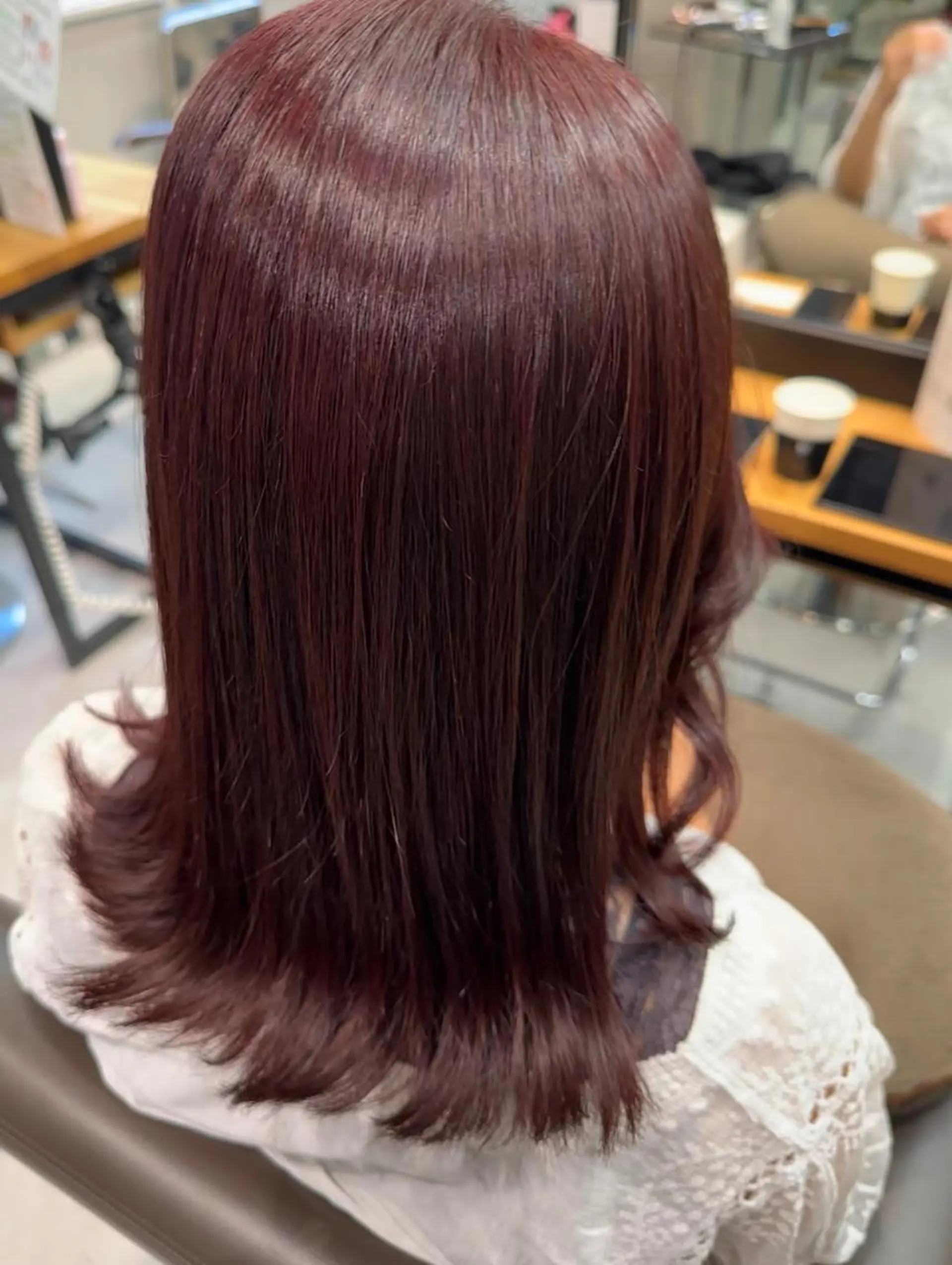 ロング カラー 髪質改善 銀座レイヤーカット ×シースルー前髪のヘアスタイル