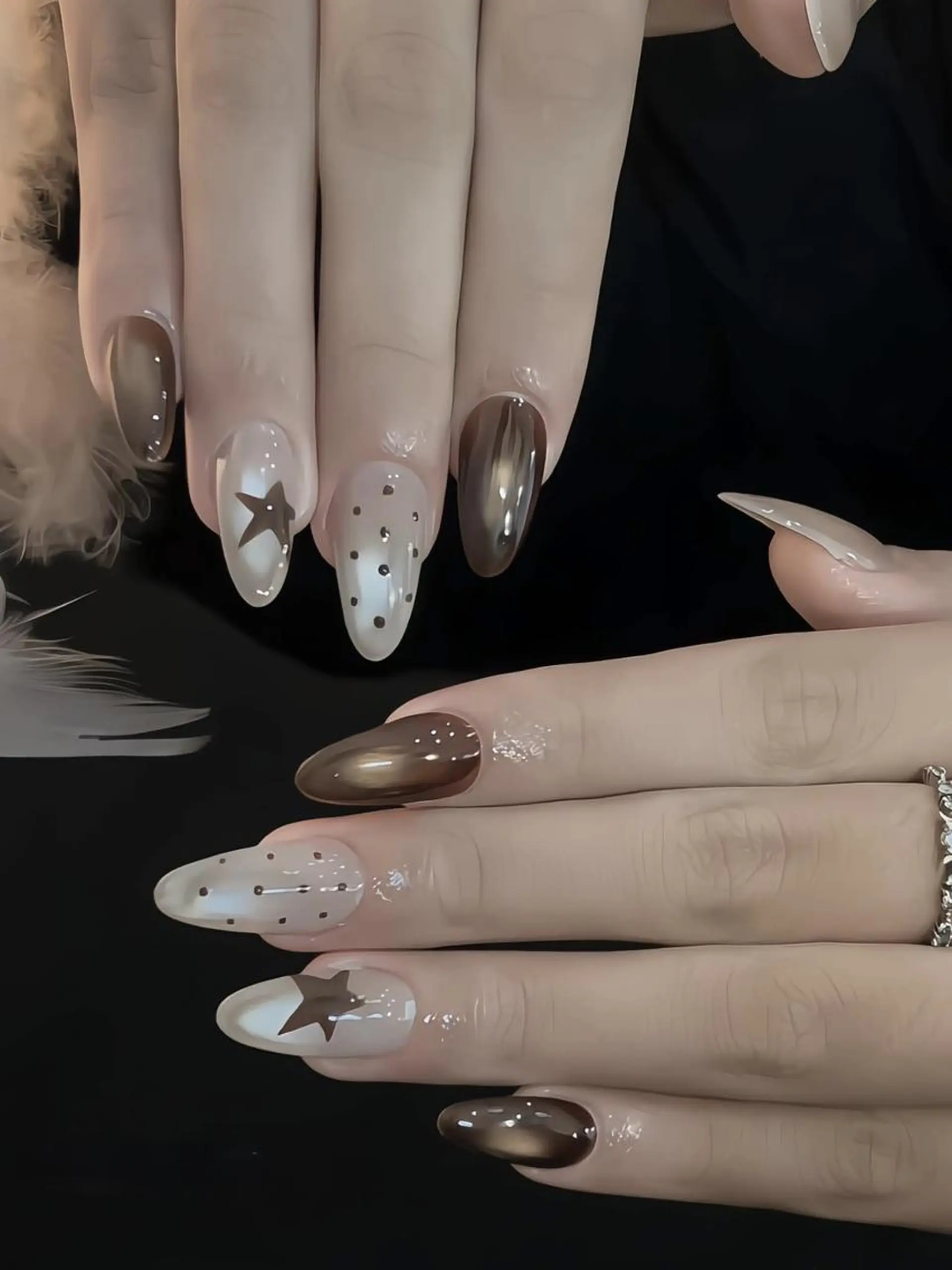 ロング 韓国風ヘア ハンドネイル Bling Salonのネイルデザイン