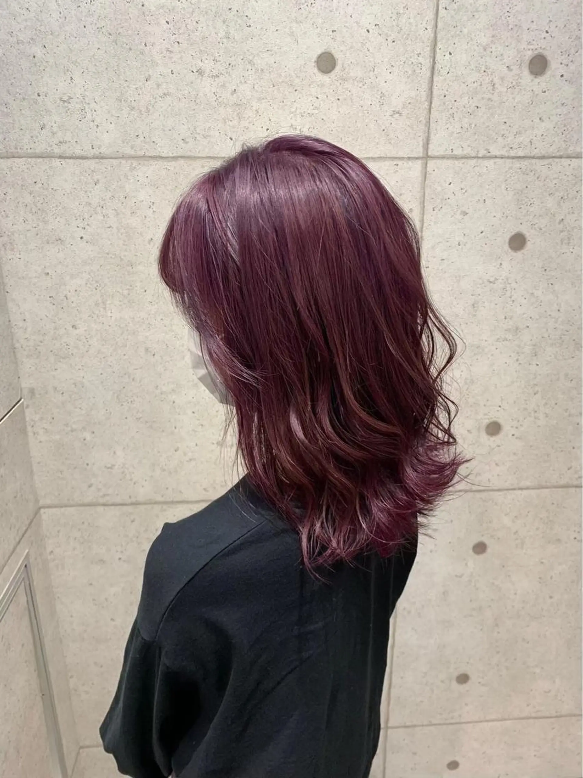 ミディアム カラー ラベンダーカラー 韓国パーマ 美容師 和田爽良のヘアスタイル