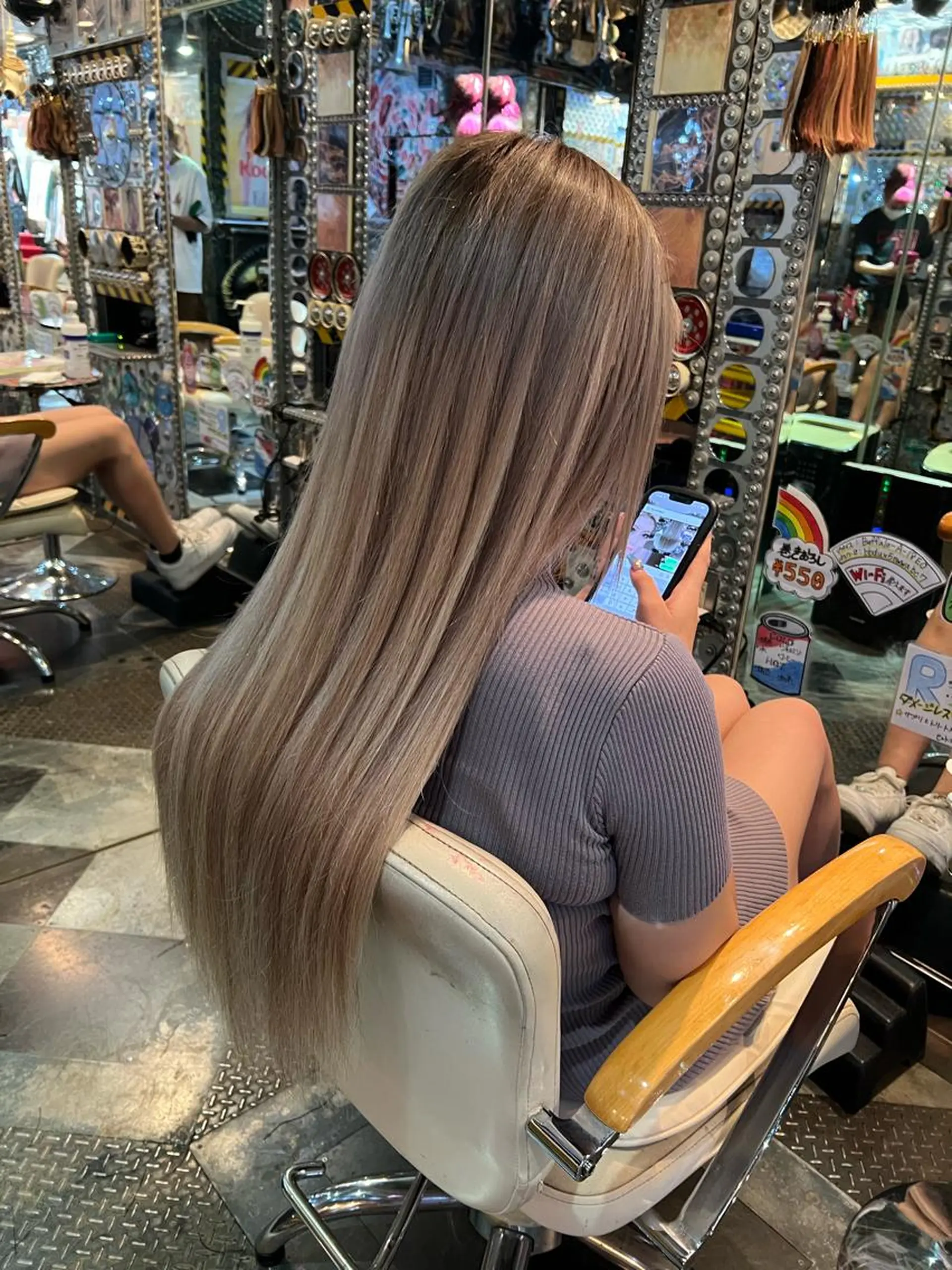 セミロング カラー バレイヤージュ グラデーションカラー ハイトーンカラー メッシュ エクステ KOYA ｺﾔのヘアスタイル