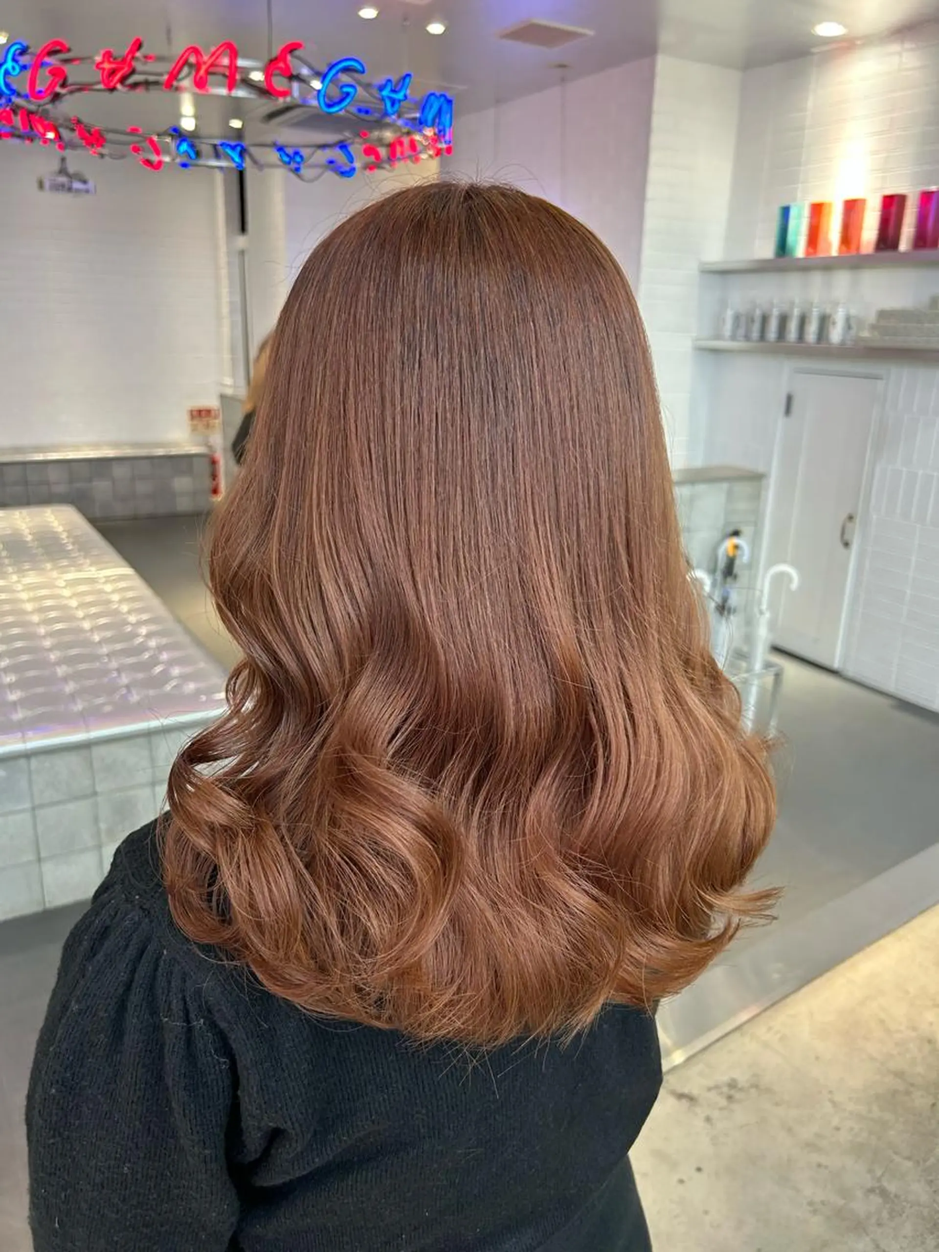 ミディアム ミディアムパーマ ボブ 髪質改善 レイヤーカット MiRI💜地毛級 エクステ✖似合わせ技のヘアスタイル