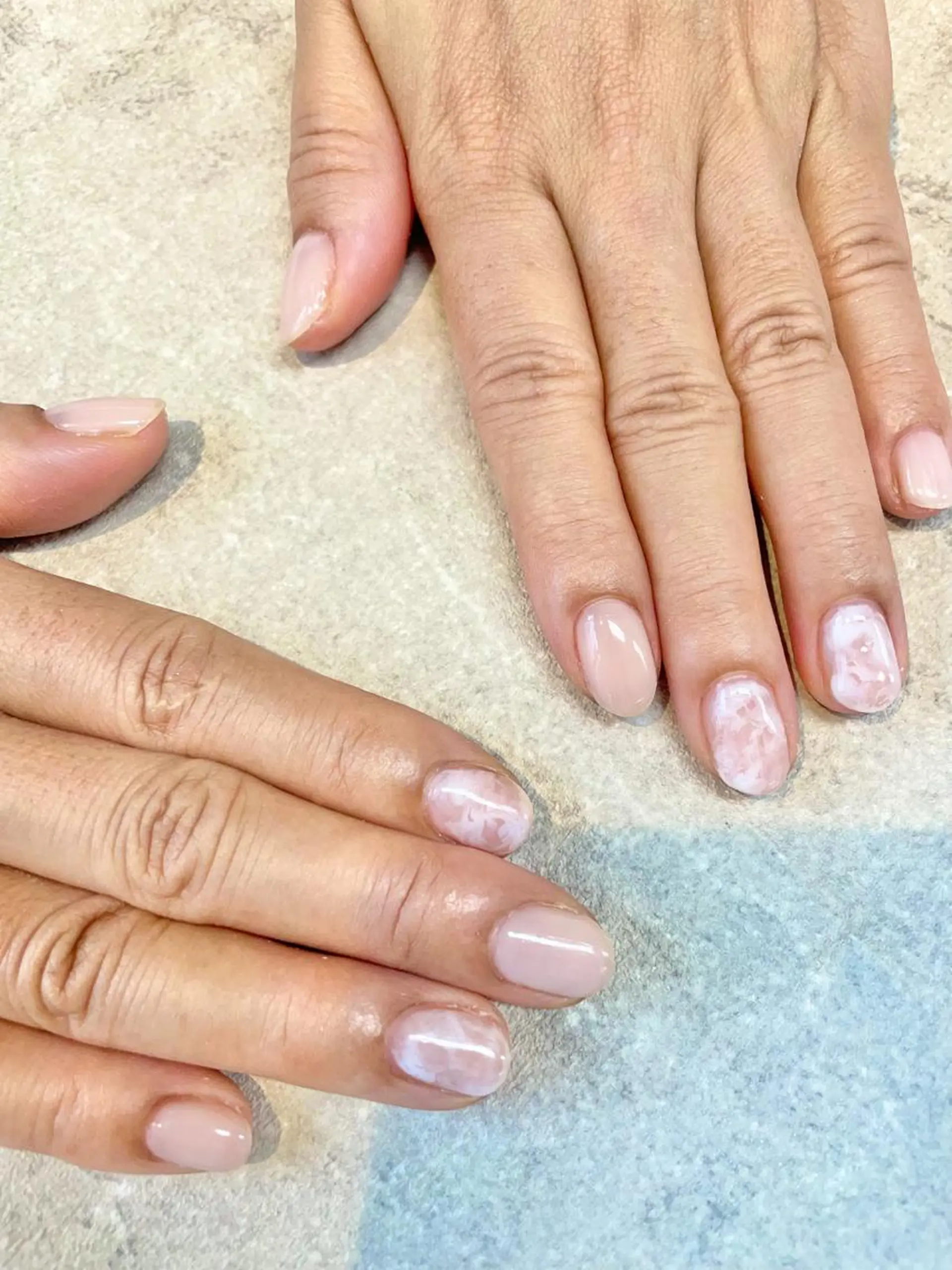 ネイル 大理石ネイル(マーブル) ホワイト ハンドネイル FASTNAIL PLUS 新宿店のネイルデザイン