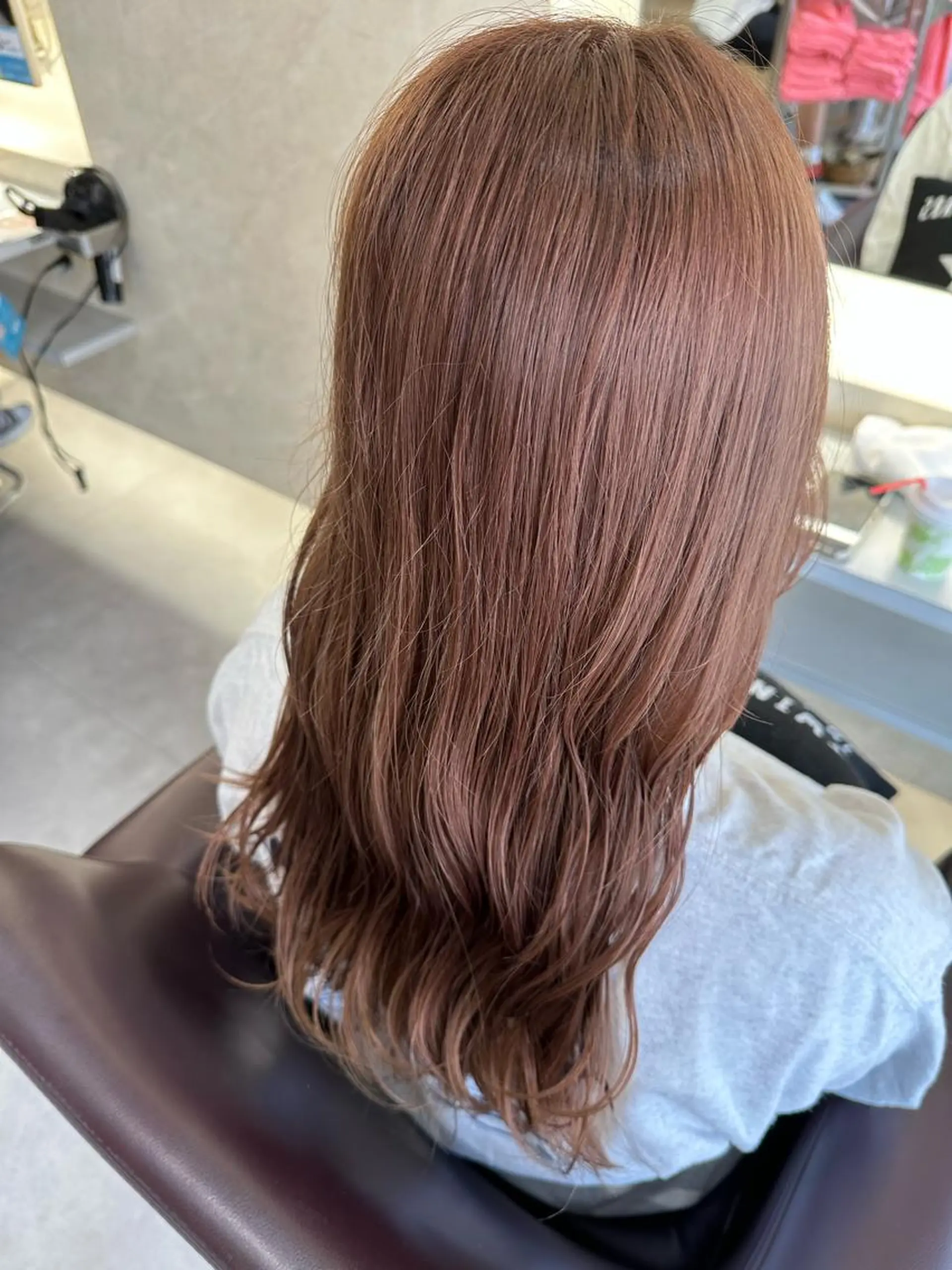 ロング カラー ベージュカラー ピンクカラー ピンクベージュ 阪本 愛実のヘアスタイル