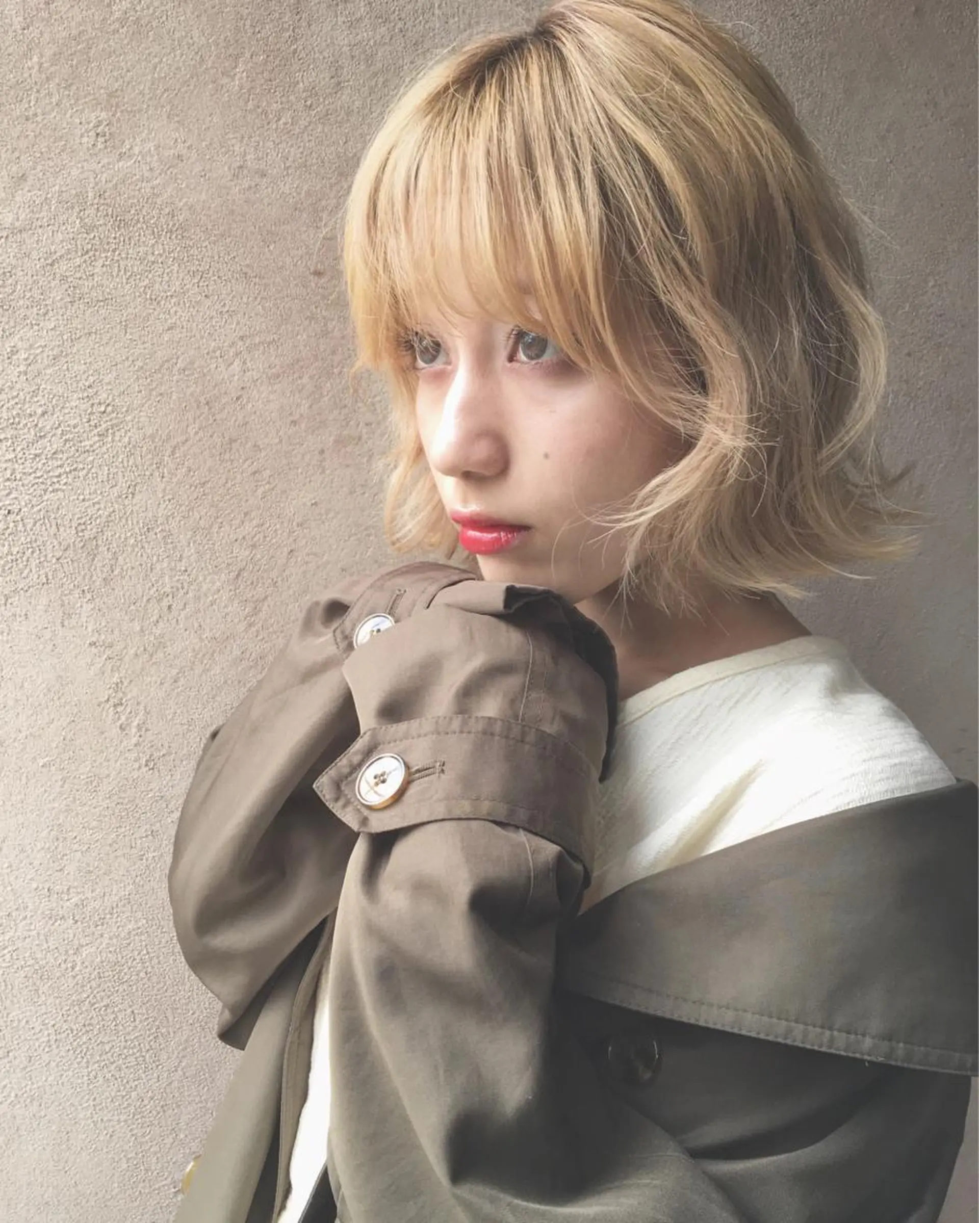 ミディアム カラー 店長/mao/ 前髪/顔周りカットのヘアスタイル