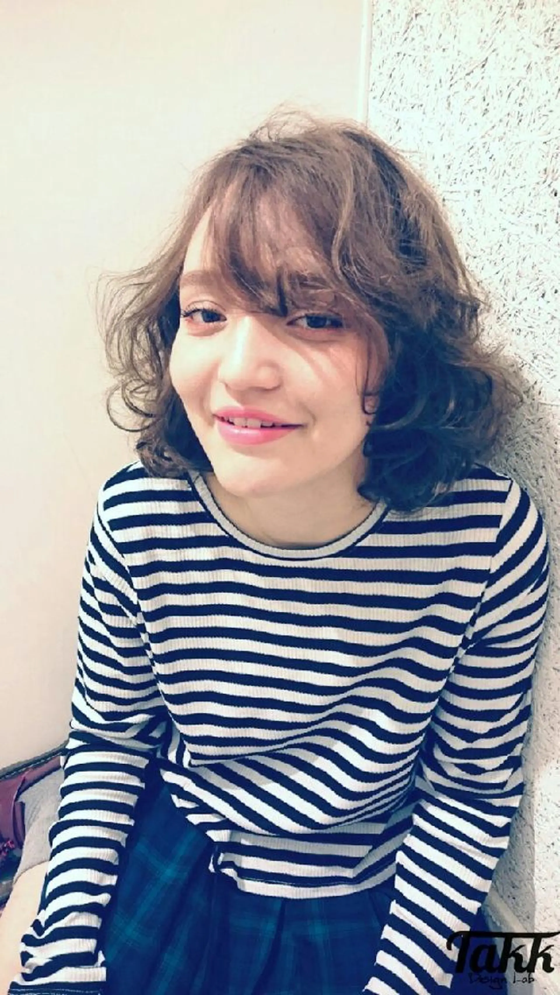 ミディアム パーマ カラー ボブ フレンチガーリー カット パーマ takk design labのヘアスタイル