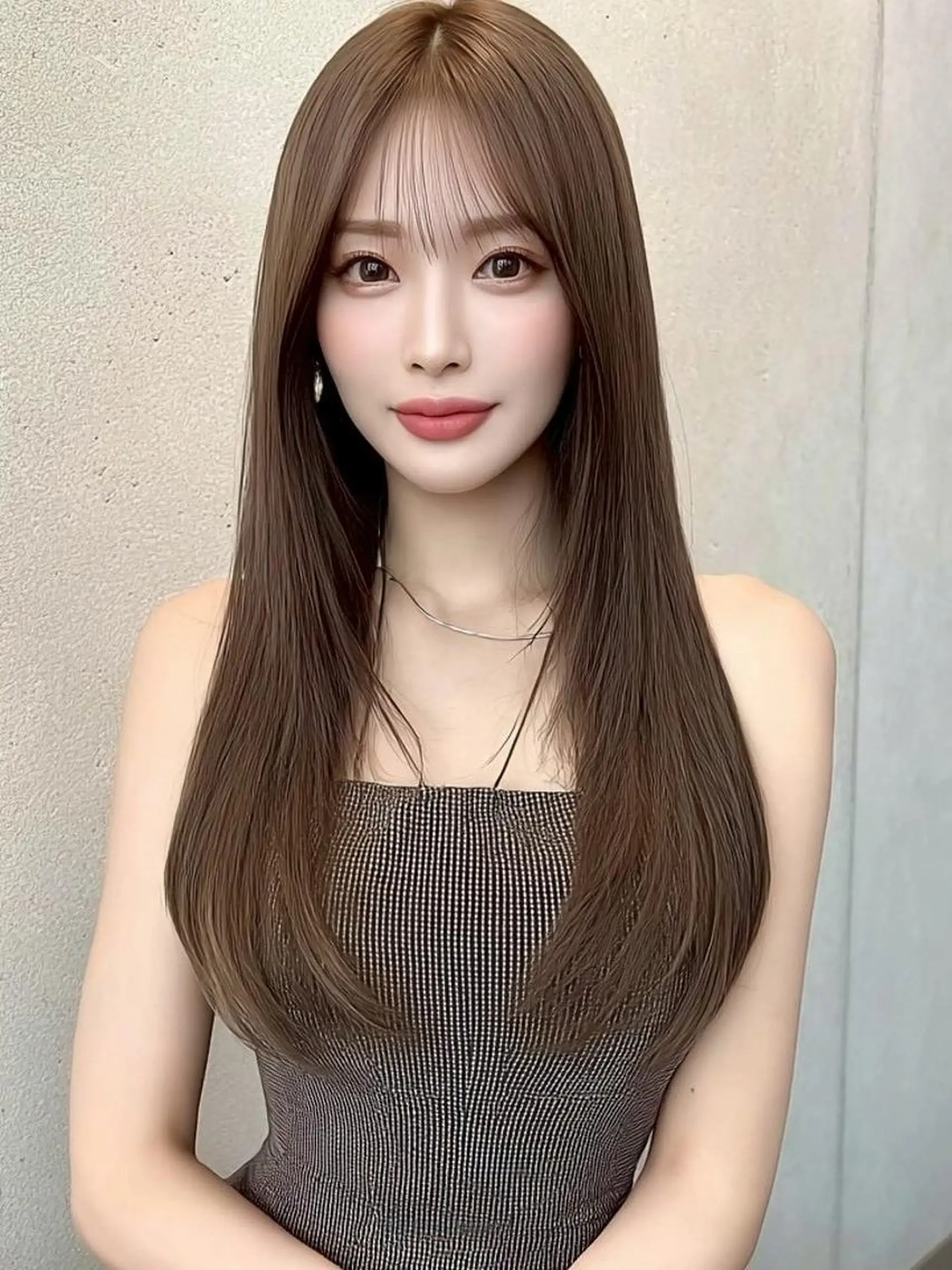 ロング 韓国風ヘア レイヤーカット 縮毛矯正 トリートメント ＫＡＮＡ/天王寺 🎀🫧のヘアスタイル