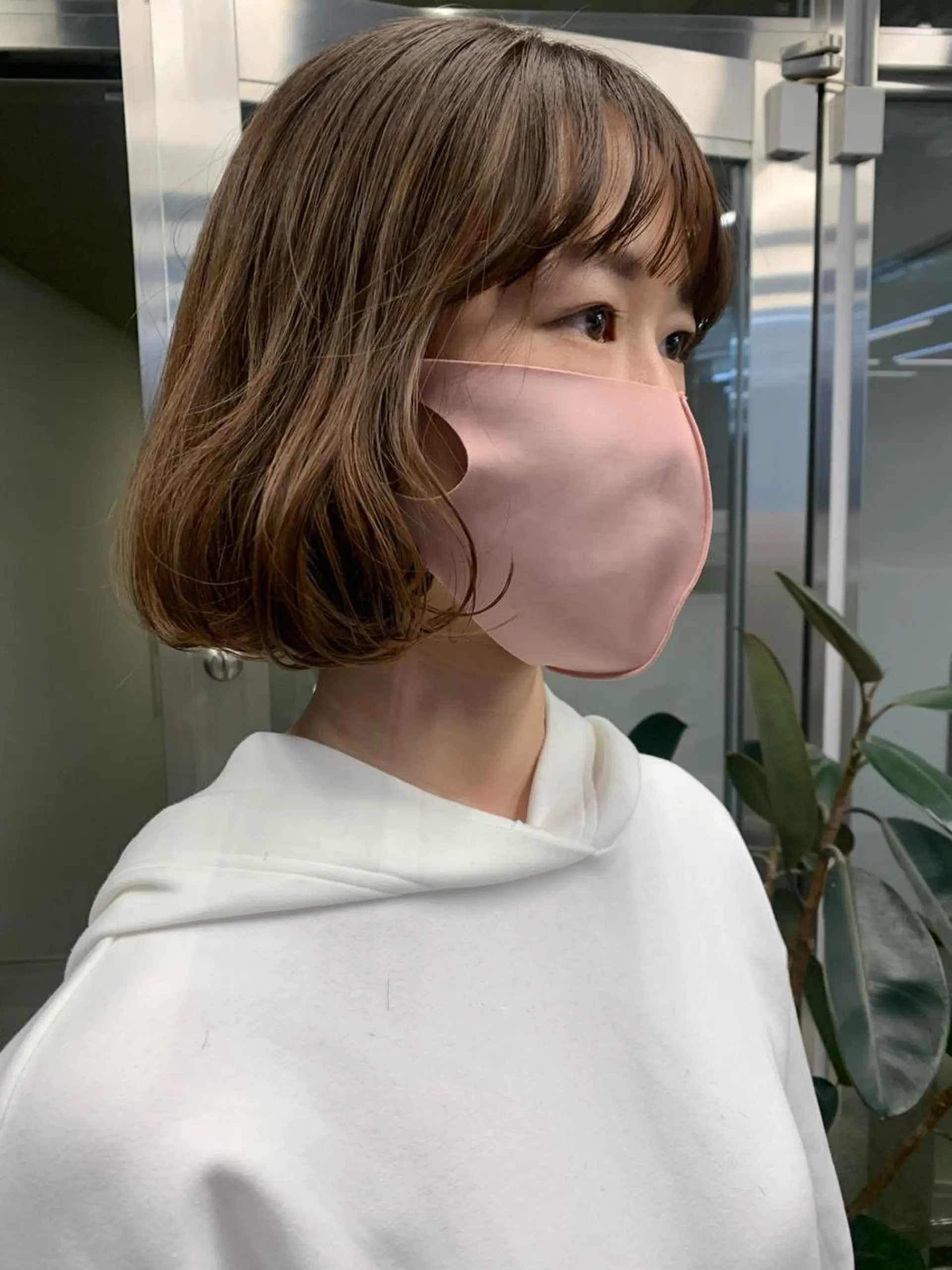 ミディアム カラー カット ヘアカラー トリートメント ヘッドスパ ヘアセット 透明感/オリーブ/ グレージュ/YUKAのヘアスタイル