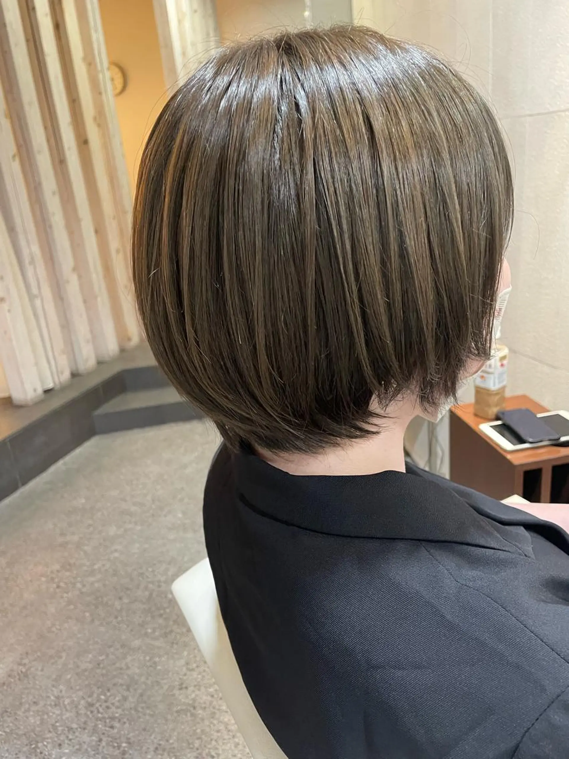 ミディアム アッシュ ナチュラルカラー 児玉優香のヘアスタイル