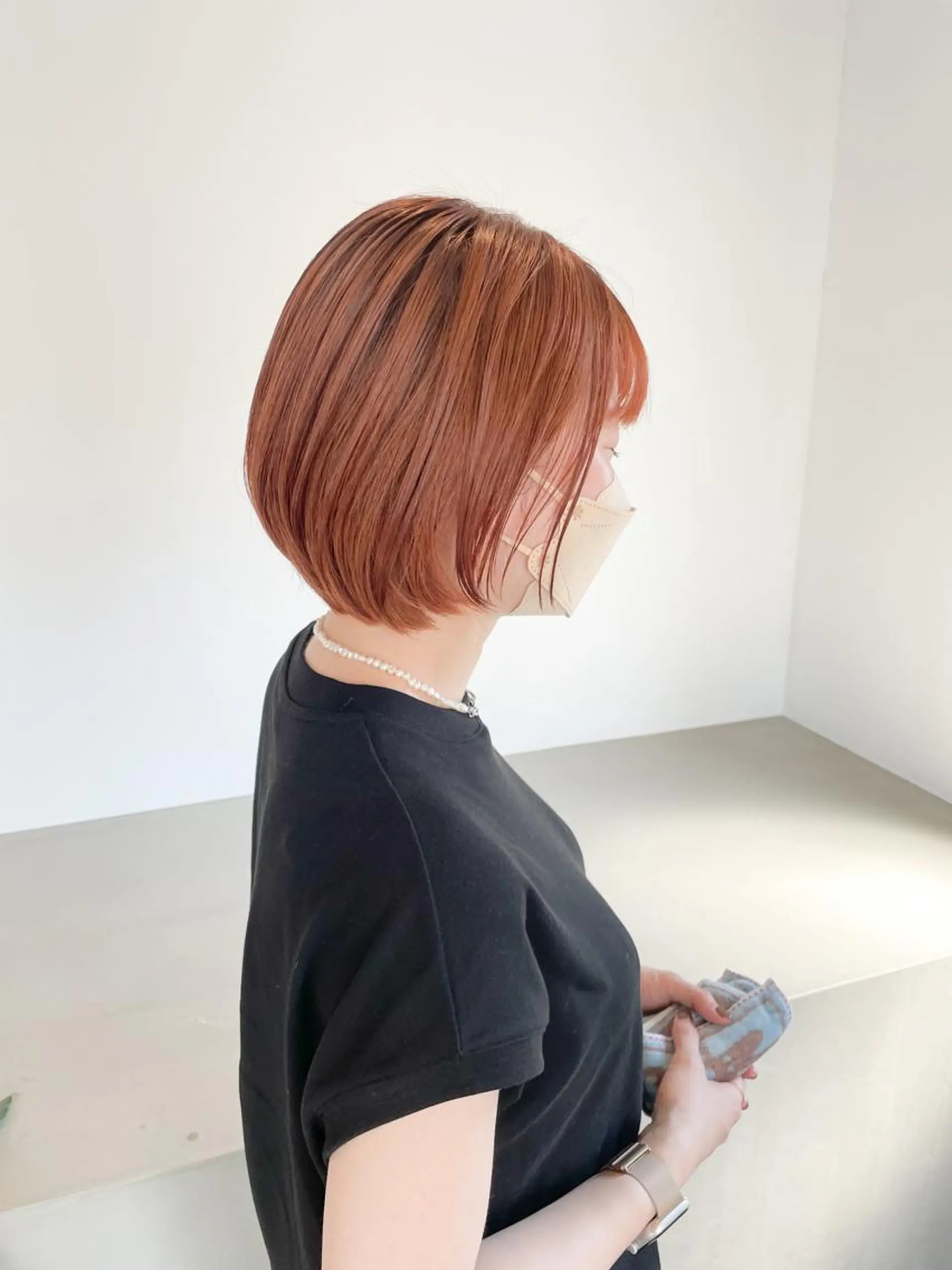 ミディアム カラー ベージュカラー ブリーチ オレンジ オレンジベージュ カット ヘアカラー Takuma Suzuki中目黒のヘアスタイル