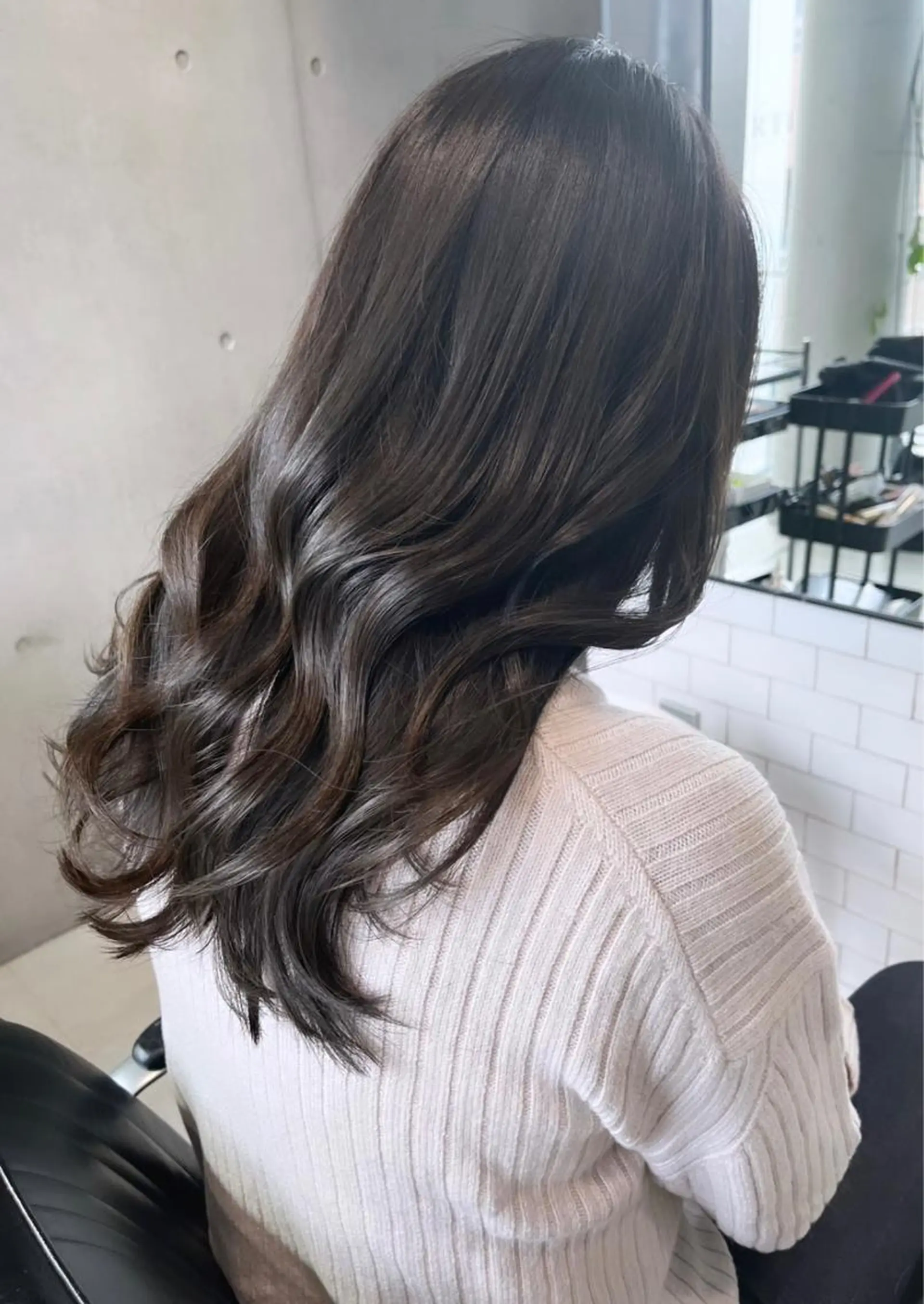 ミディアム カラー パーマ カット ヘアカラー トリートメント ヘッドスパ ヘアセット 透明感/オリーブ/ グレージュ/YUKAのヘアスタイル