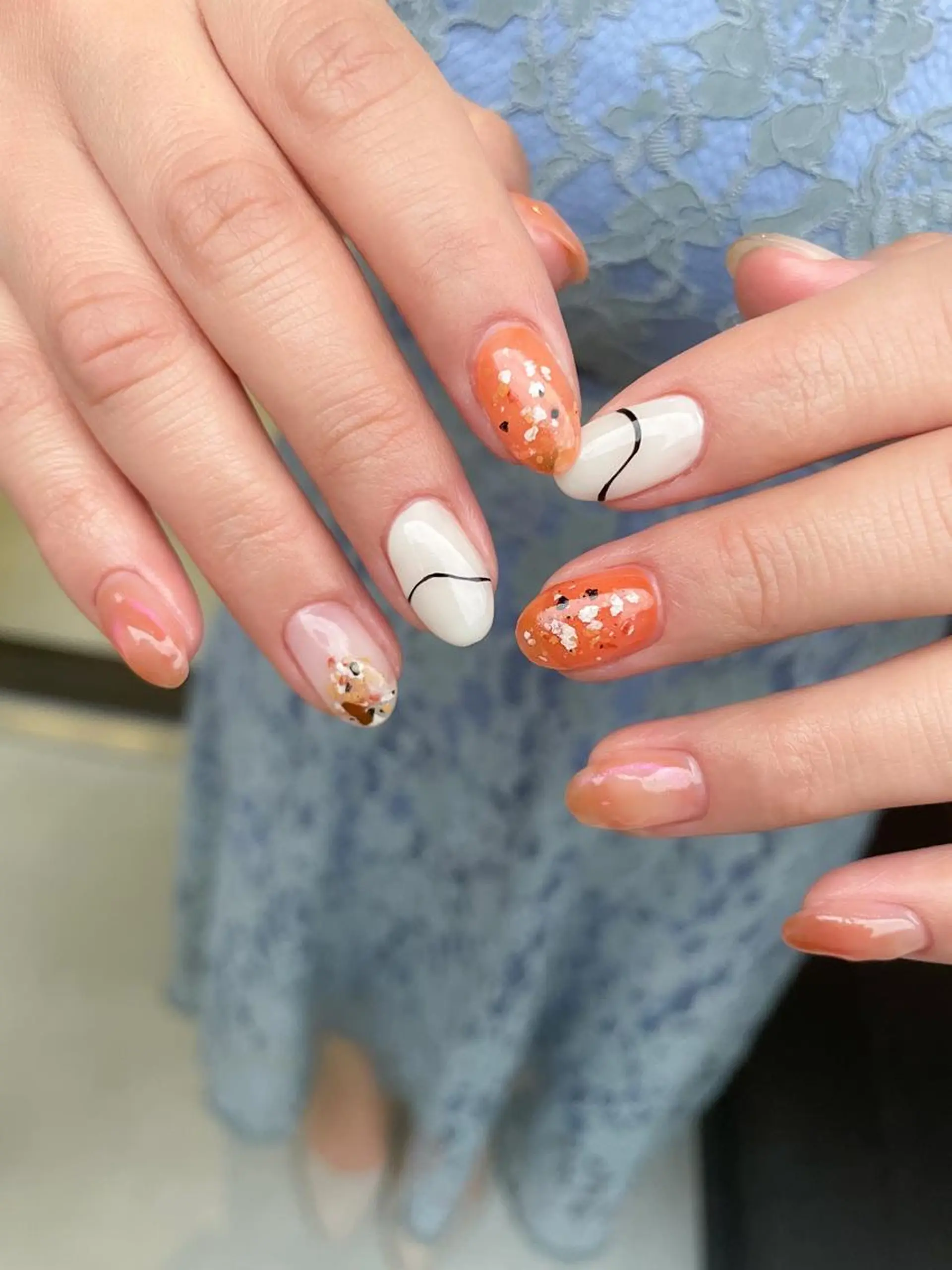 ネイル ニュアンスネイル オレンジ atelier elsol.のネイルデザイン