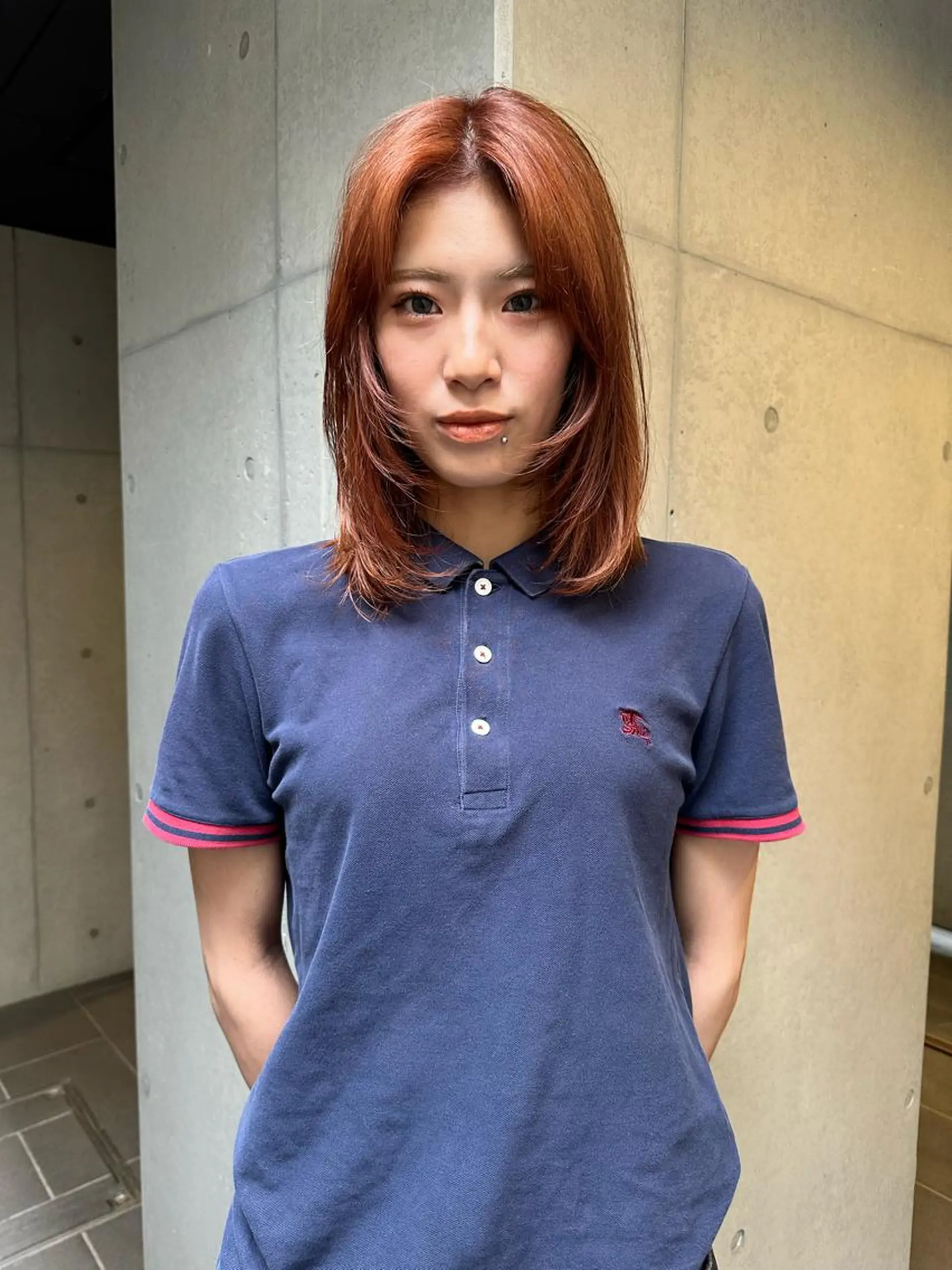 ミディアム カラー カット ヘアカラー トリートメント 似合わせウルフ/ レイヤー/山本祐輔のヘアスタイル