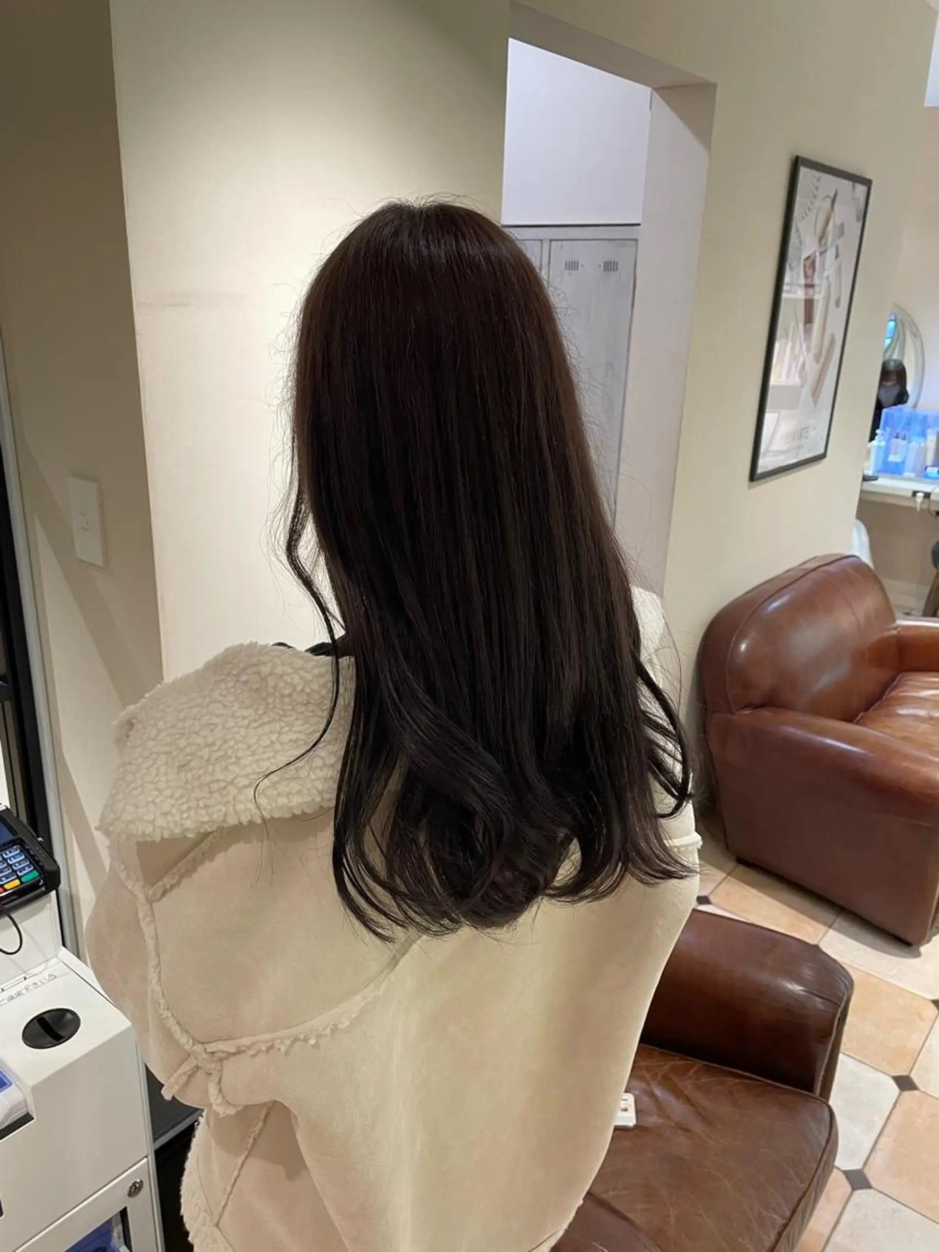 セミロング カラー ベージュカラー ブラウンカラー くびれヘア 髪質改善 縮毛矯正 前髪顔まわりカット 🌈中村海聖のヘアスタイル