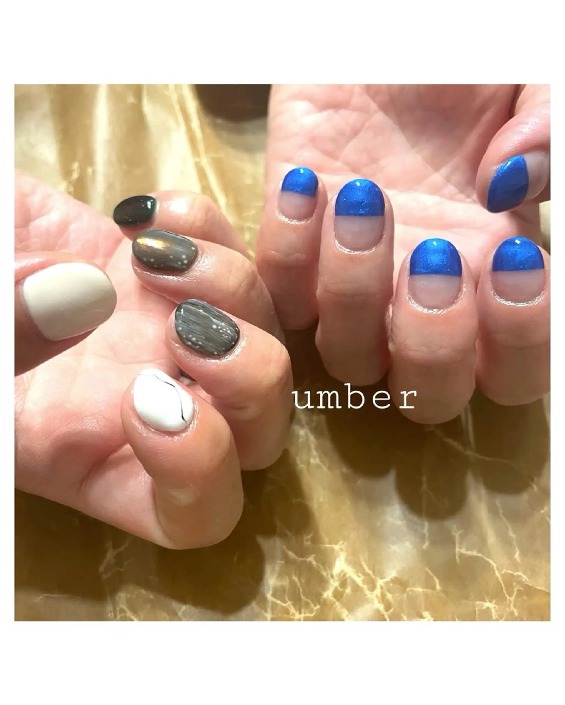 ネイル クリアネイル フラッシュネイル フットネイル フレンチネイル マグネットネイル ハンドネイル umber 三茶1分のネイルデザイン