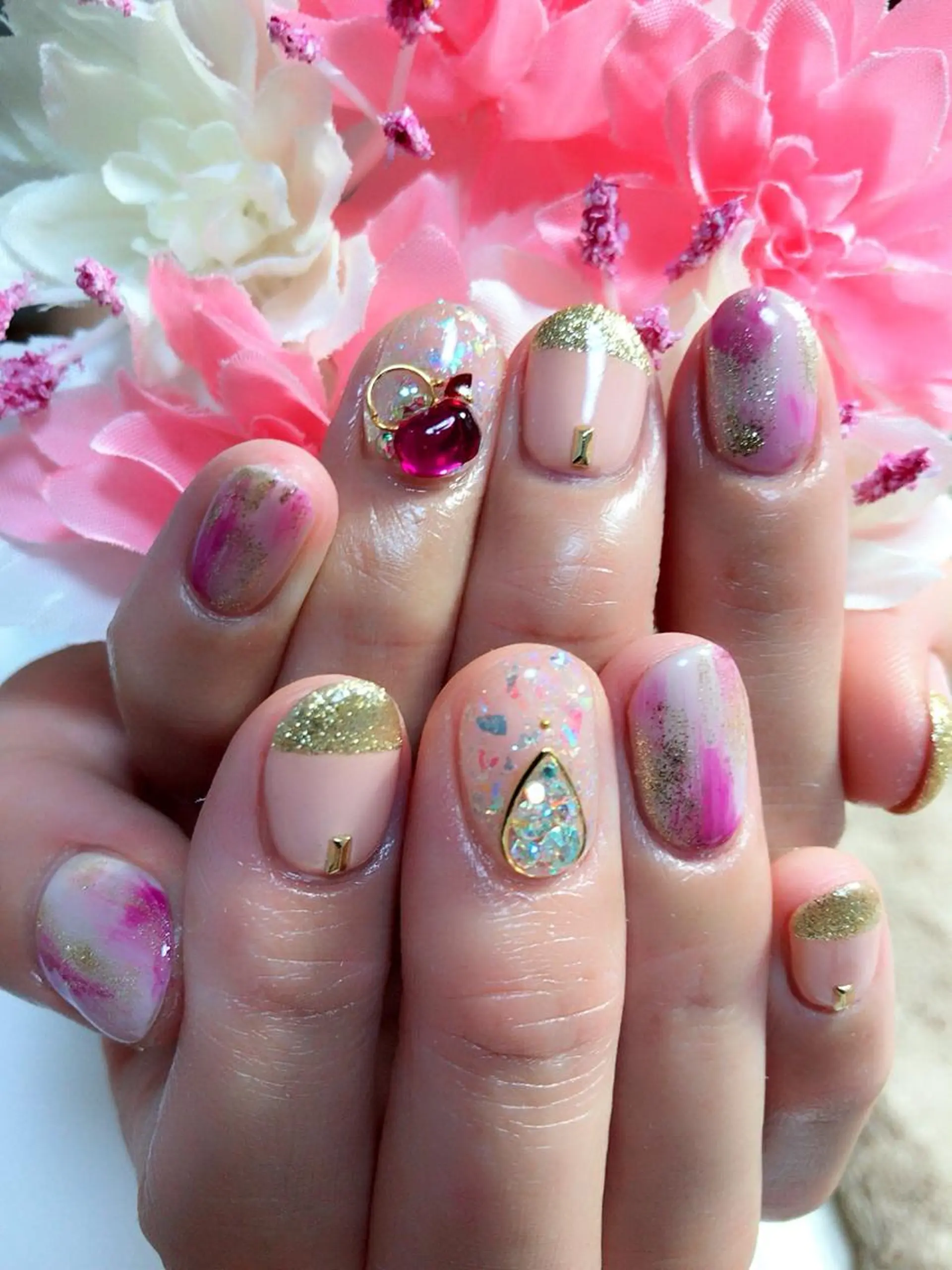 ネイル アートネイル シンプルネイル ストーンネイル ネイル/耳つぼ /新ホワイトニングのネイルデザイン