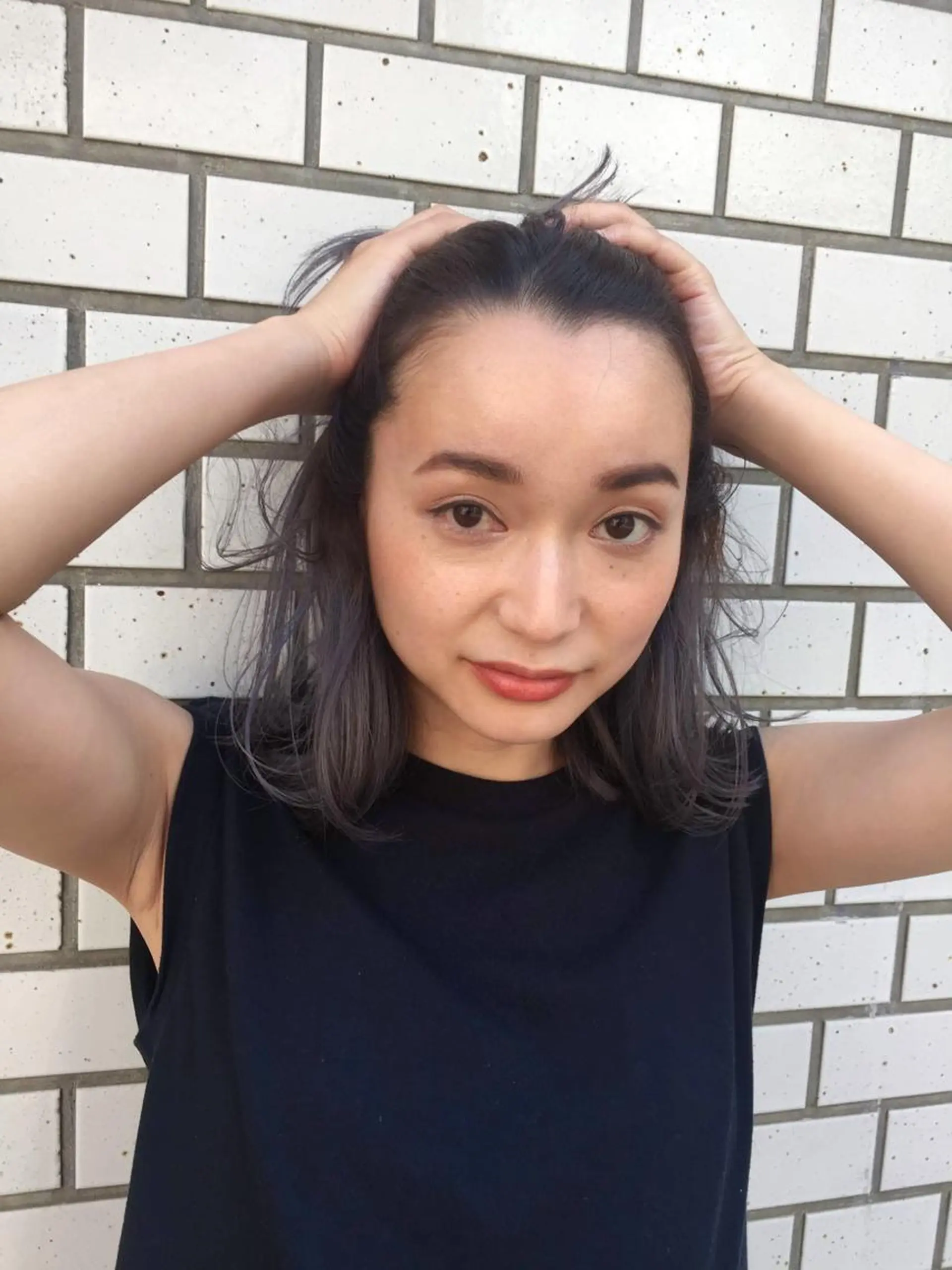 ミディアム カラー ヘアアレンジ アッシュ ダブルカラー パープルカラー ヘアカラー トリートメント ナカジマ ボブ/レイヤーのヘアスタイル