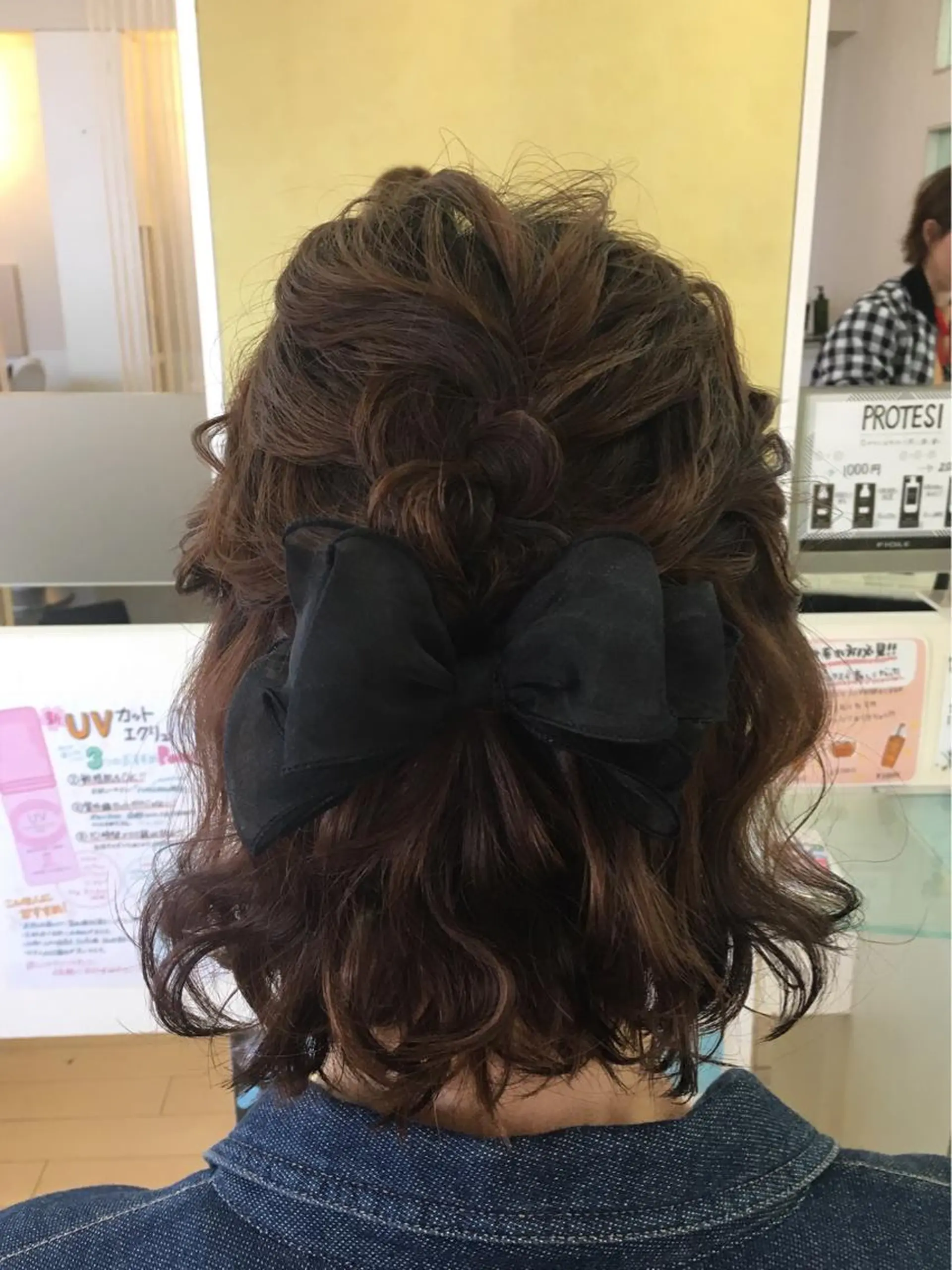 ミディアム ヘアアレンジ ハーフアップ ボブ 斎藤 舞香のマツエク・マツパデザイン