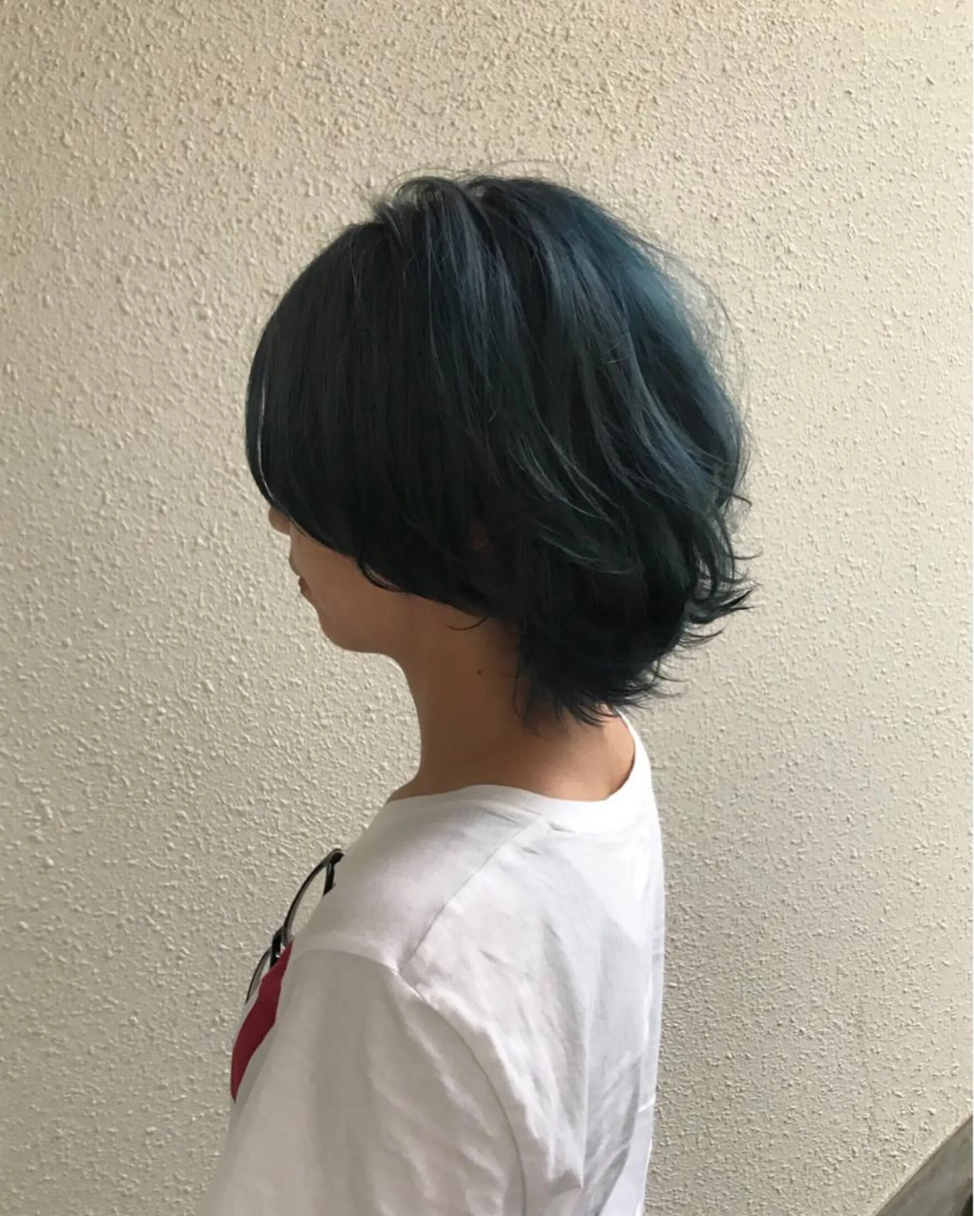ショート カラー ブリーチ ミント ミントグリーン インナーカラー/天神 ブリーチ/吉田のヘアスタイル