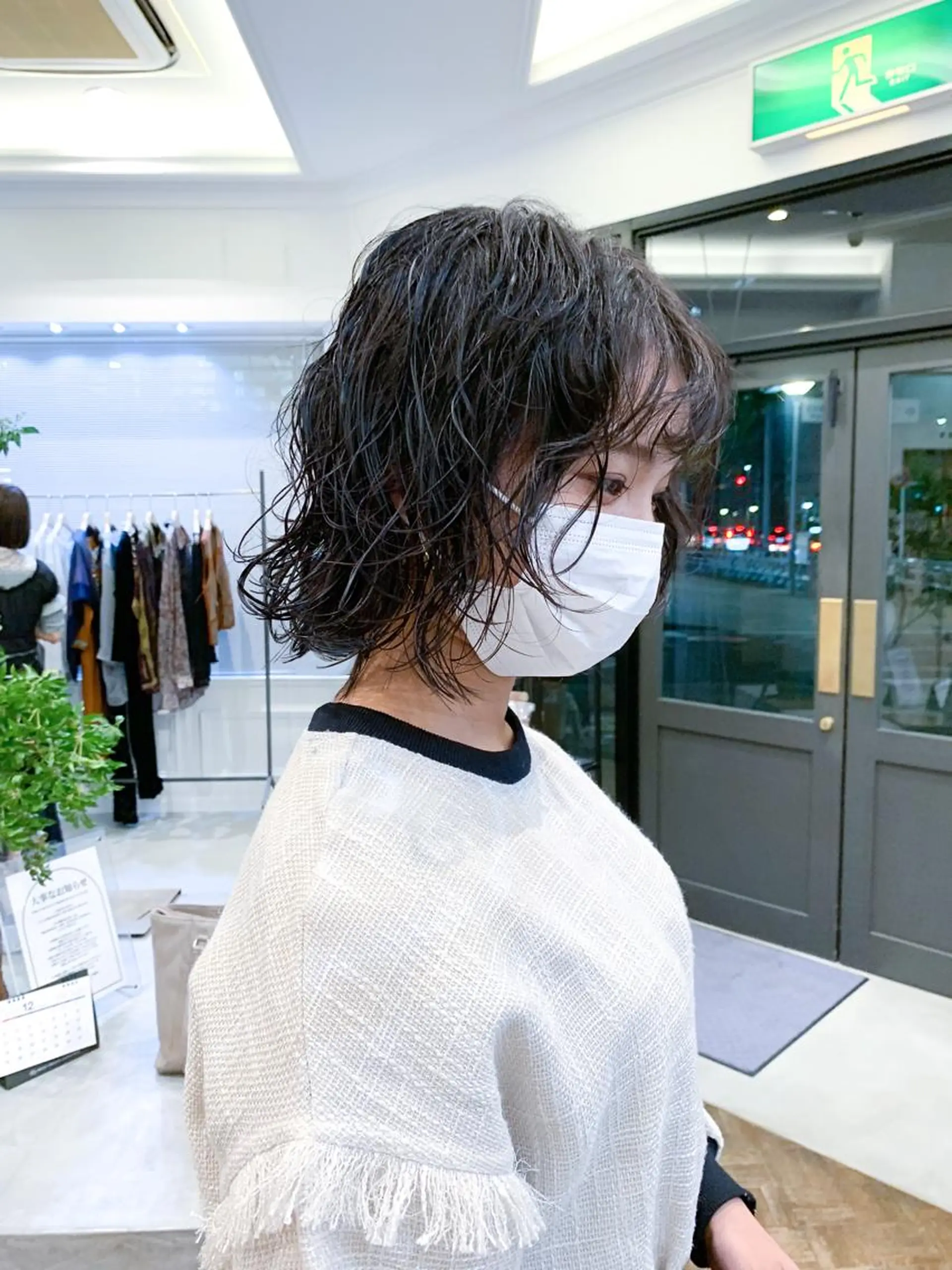 ミディアム パーマ 小川 光のヘアスタイル