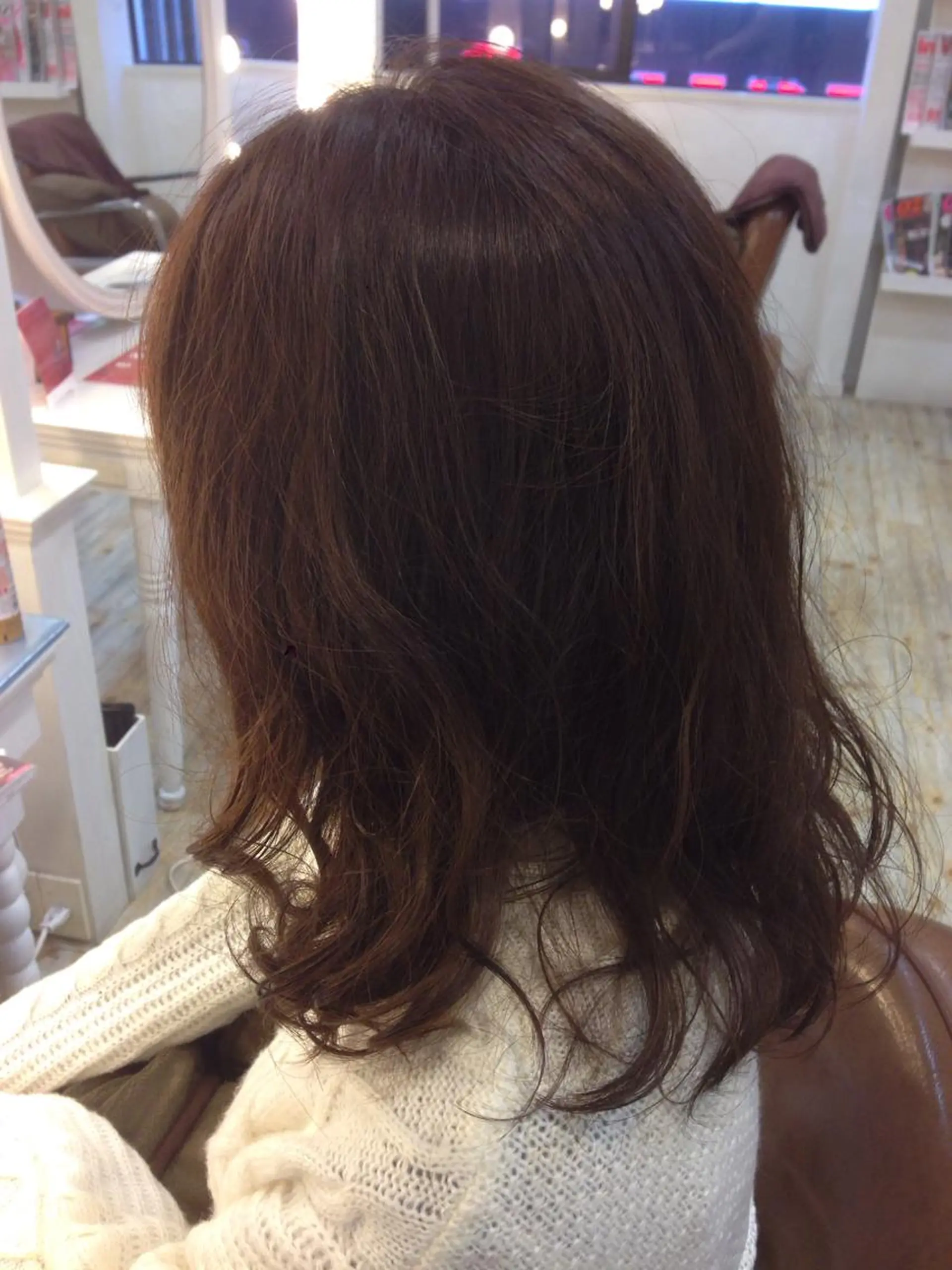 ミディアム カラー パーマ ミディアムパーマ デジタルパーマ 小倉 聖也のヘアスタイル