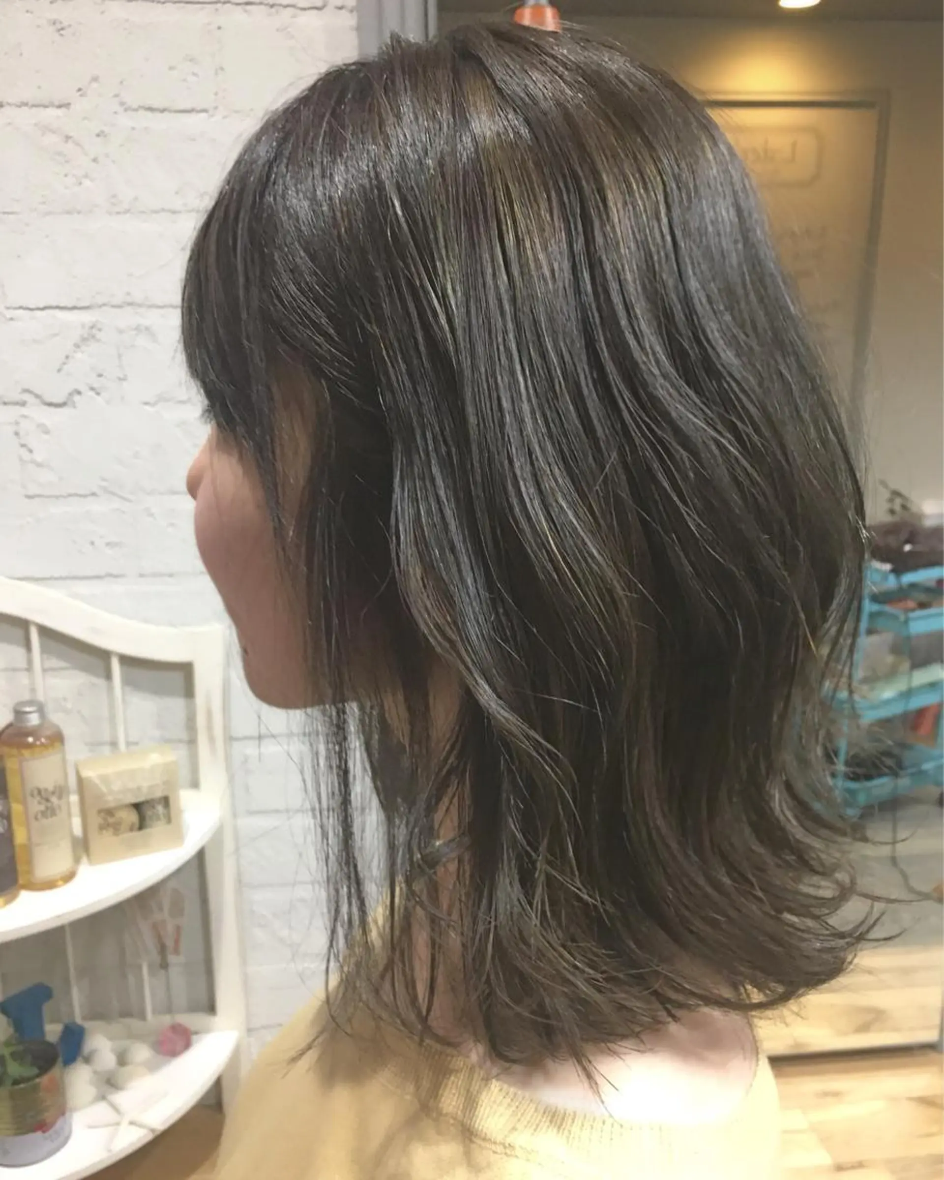 ミディアム ハイライト メンズhair /こえびのヘアスタイル