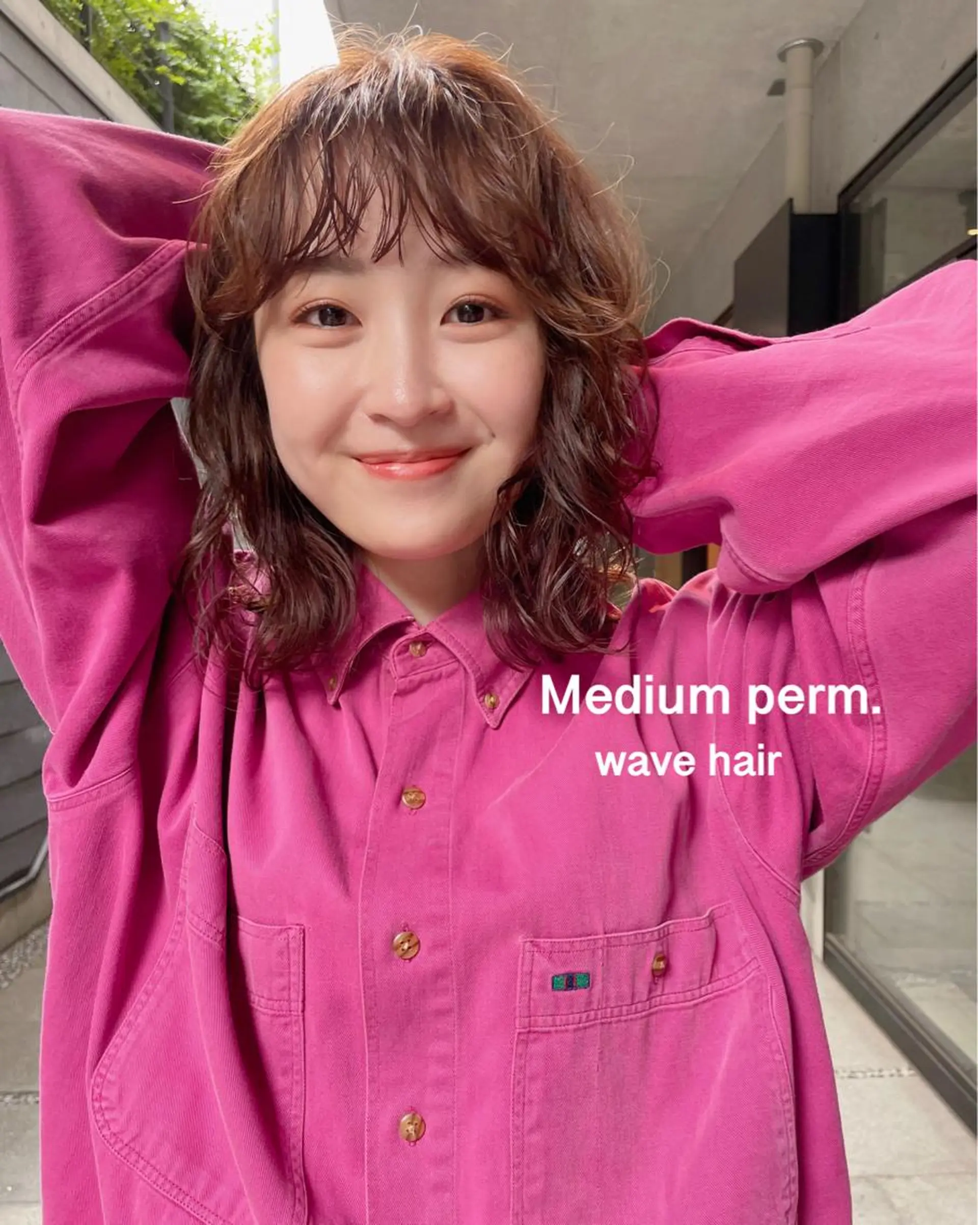 ミディアム パーマ ミディアムパーマ デジタルパーマ ニュアンスパーマ ボブ/ミディアム 親しみやすさ/さくらのヘアスタイル