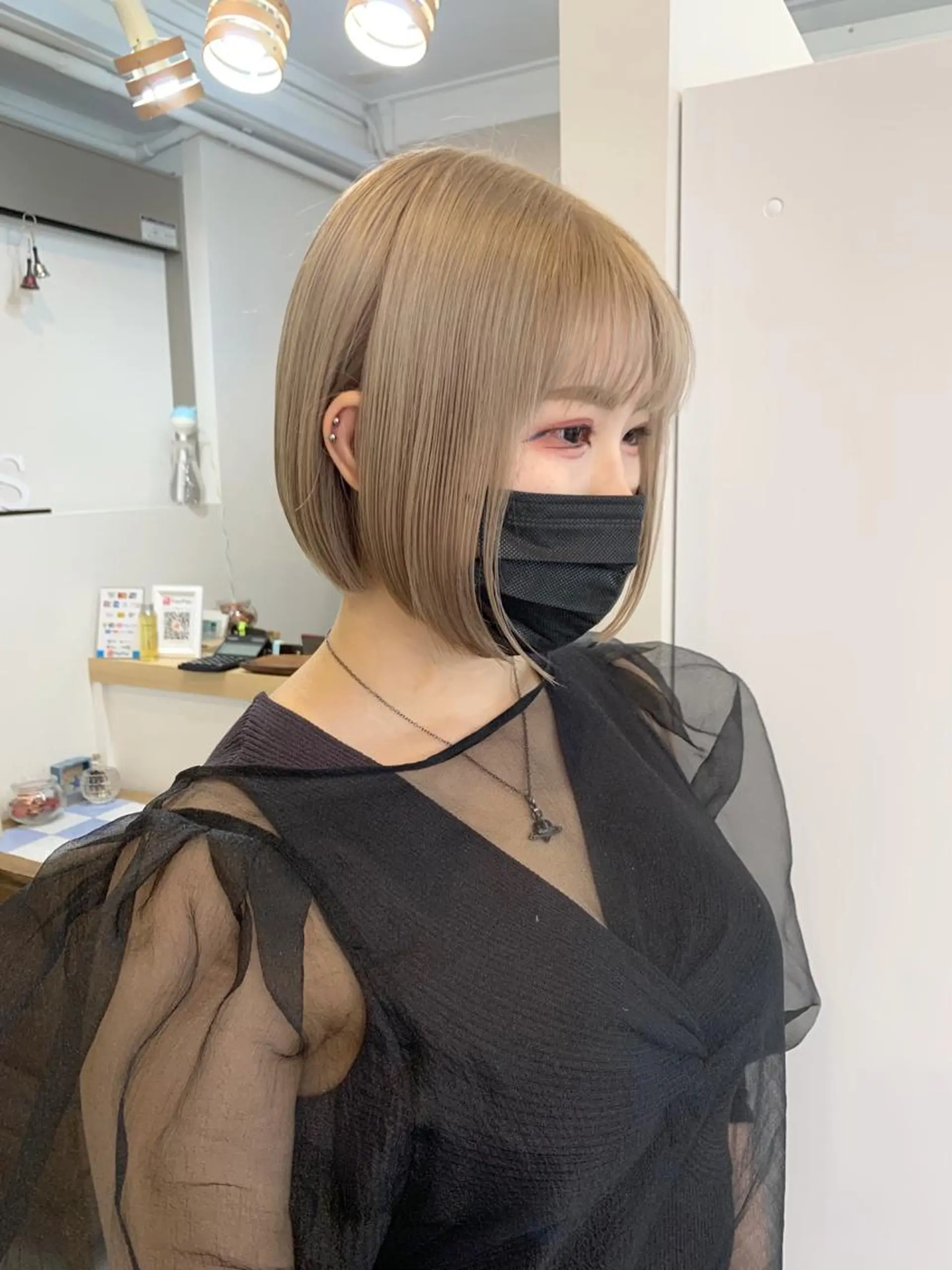 ショート ボブ レイヤー×縮毛矯正 深見 拓のヘアスタイル