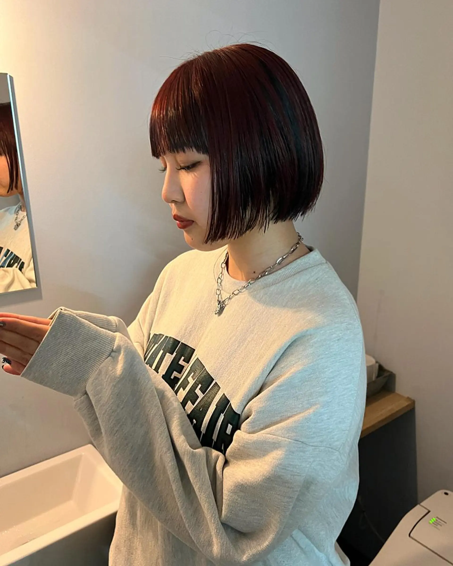 ミディアム カラー 舟橋耀/ブリーチカラ ー/レイヤーカットのヘアスタイル