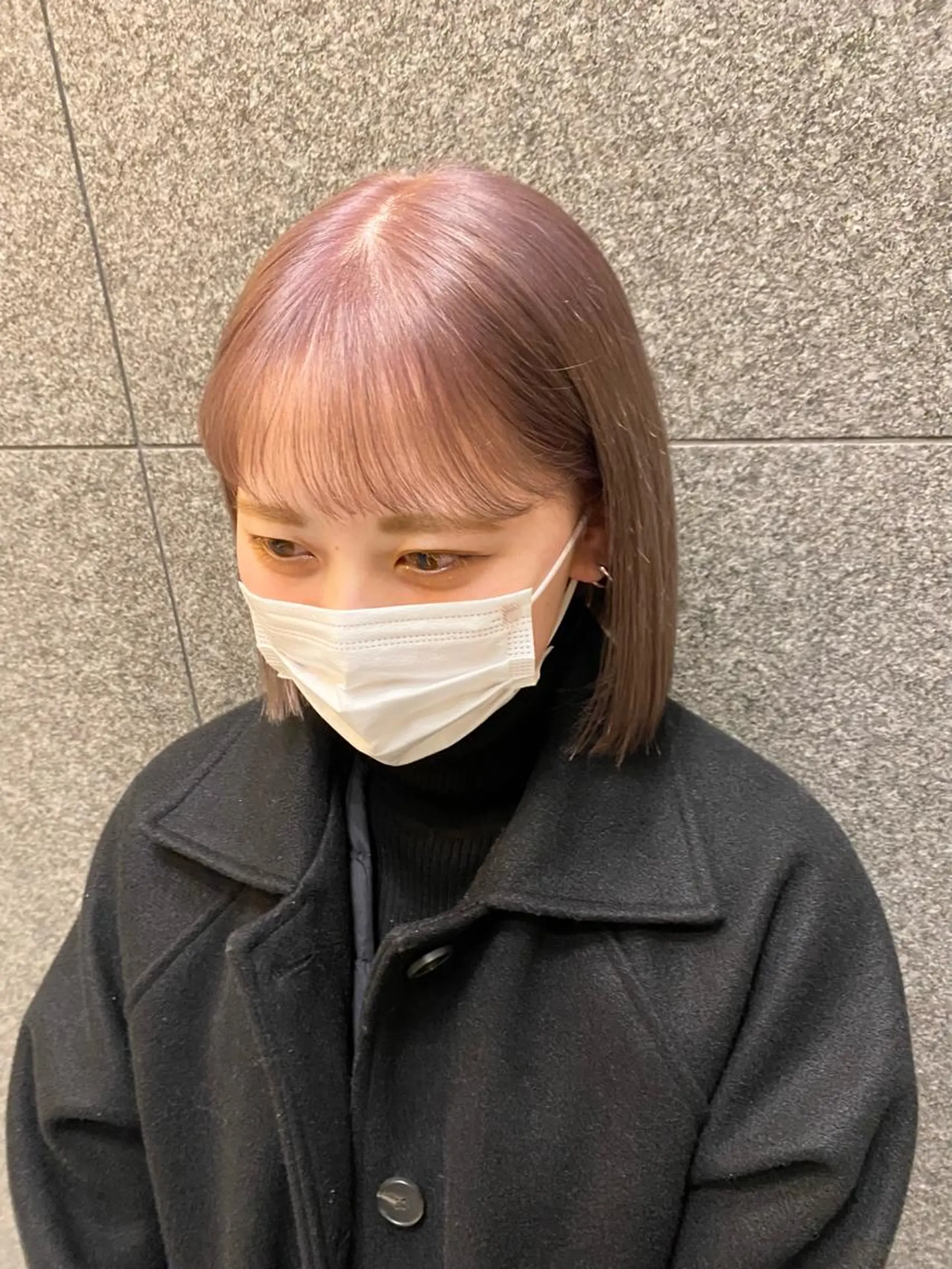 ミディアム デザインカラー/ボブ ブリーチカラー/ユリのヘアスタイル