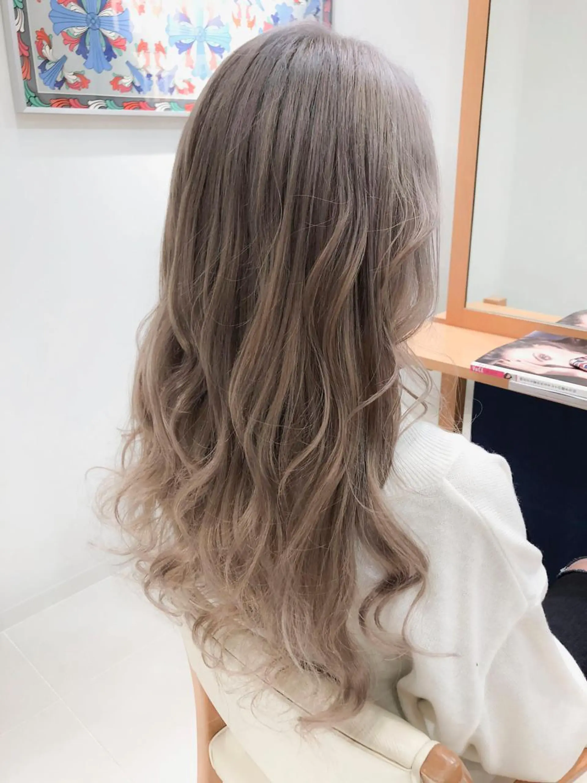 セミロング カラー ヘアアレンジ アッシュ アッシュグレー アッシュグレージュ 透明感カラー グレージュ モテ髪透明感❤️ デイズヘアカラーのヘアスタイル