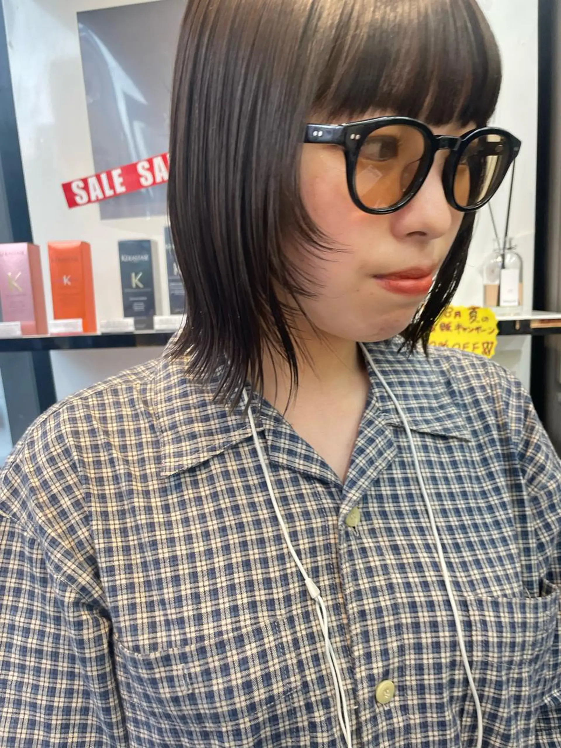 ミディアム カラー ヘアアレンジ 顔周りカット ウルフカット カット ヘアカラー トリートメント 青髪特化🩵 ダブルカラーのヘアスタイル