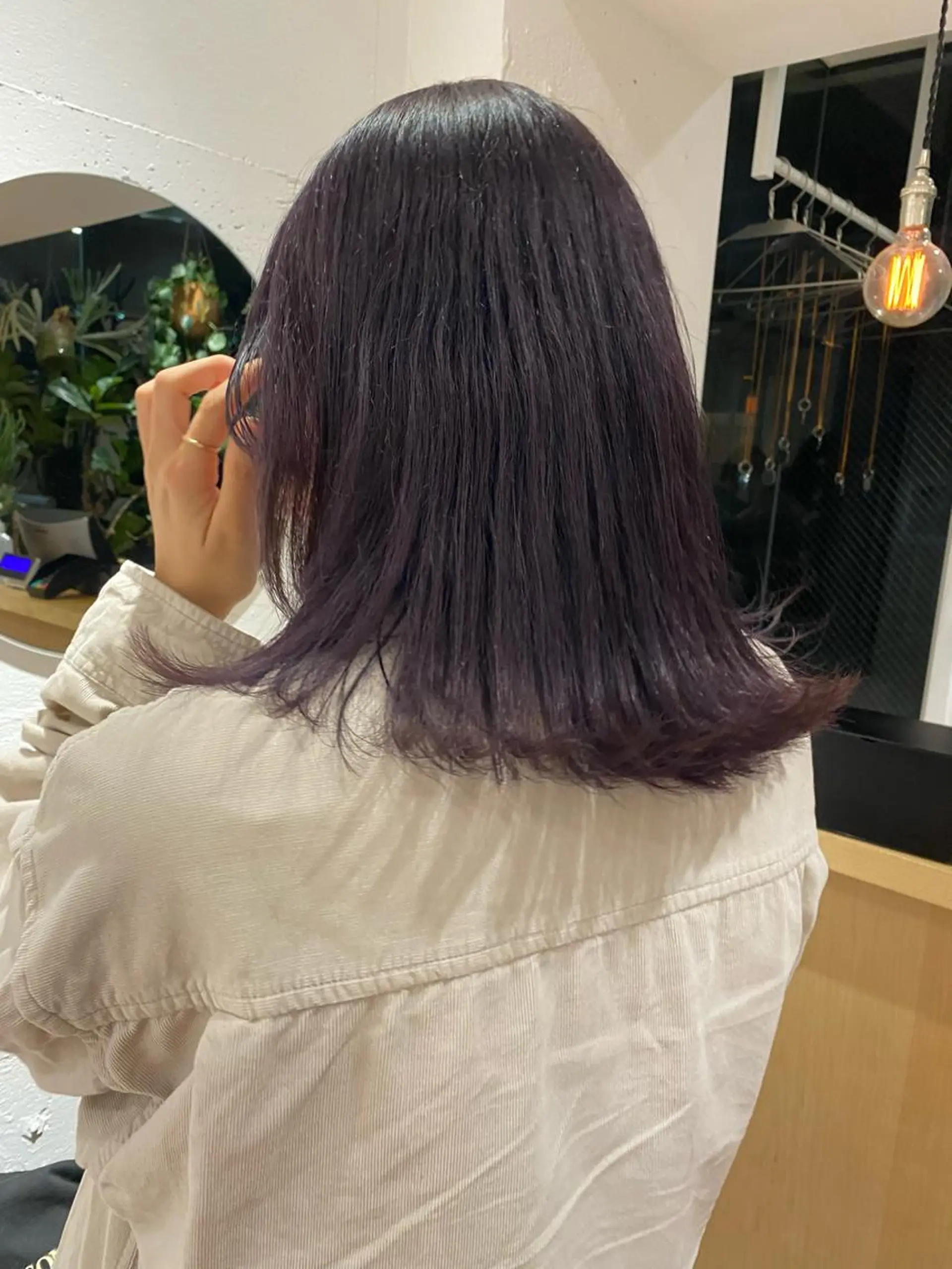 セミロング カラー ブリーチ グレージュ ラベンダーカラー ラベンダーグレージュ ラベンダーグレー Lomalia 🤍🫧/makoのマツエク・マツパデザイン