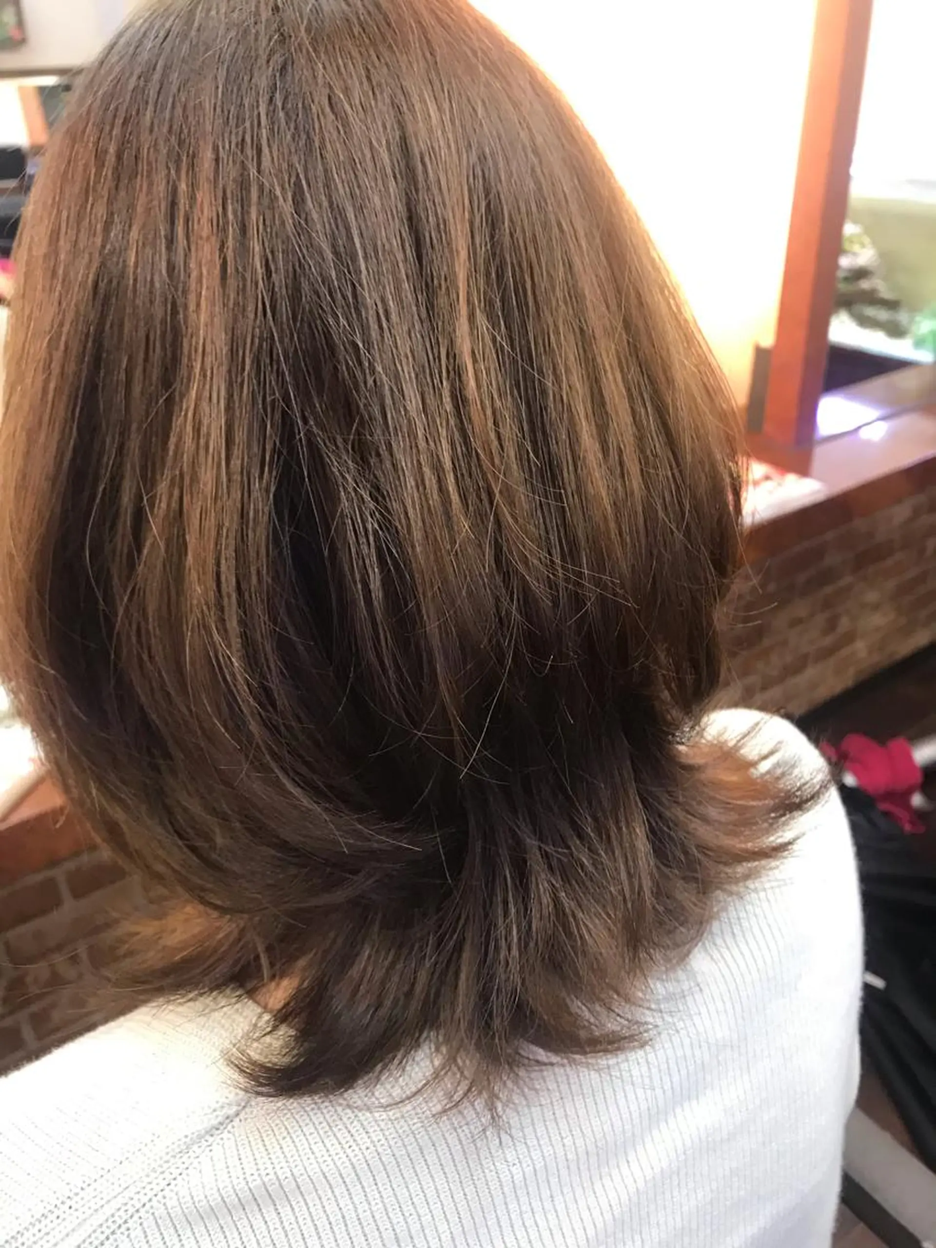 ミディアム カラー パーマ 桧山 真のヘアスタイル