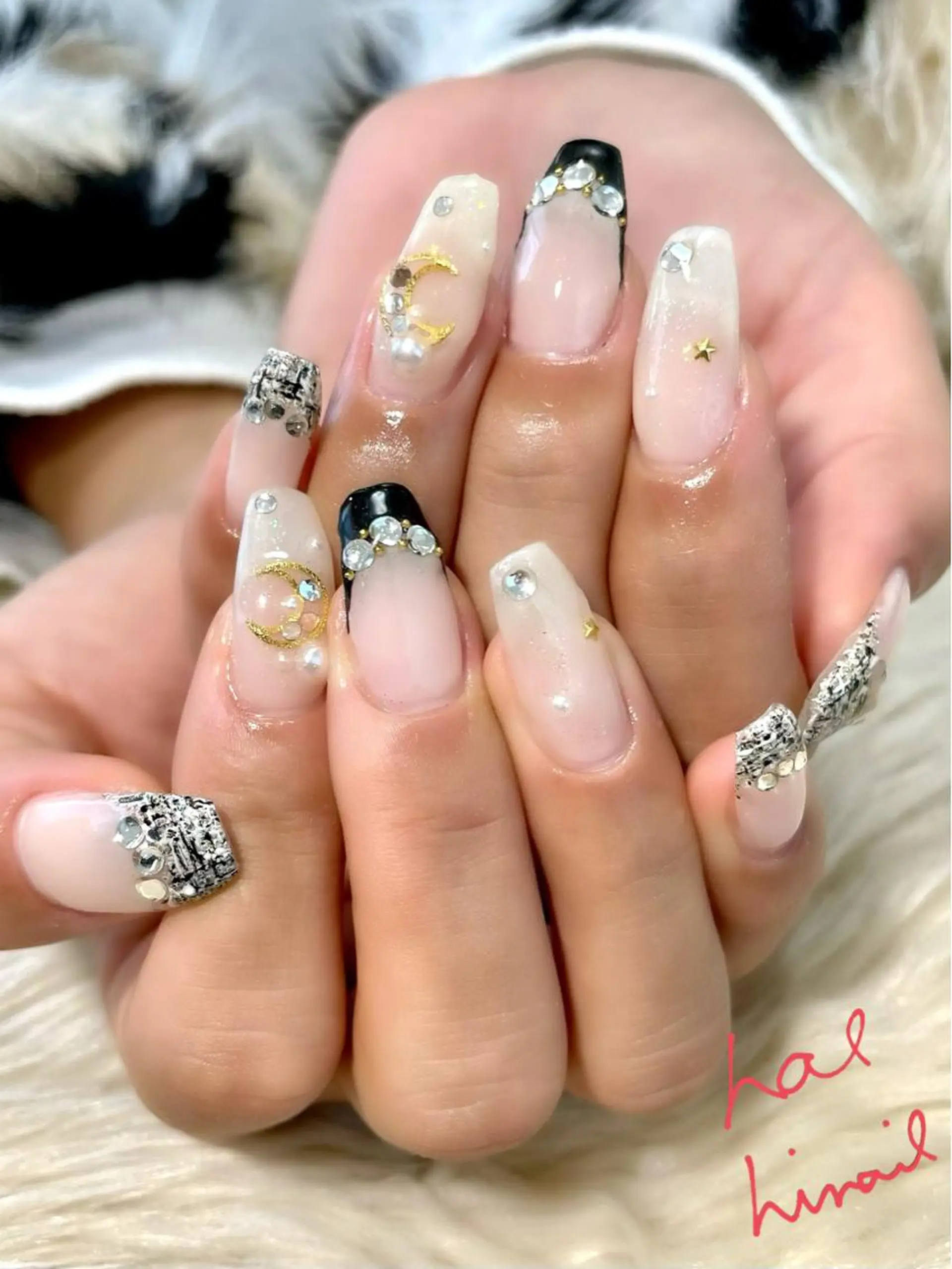 ネイル フレンチネイル ツイードネイル はるひな ねいるのネイルデザイン