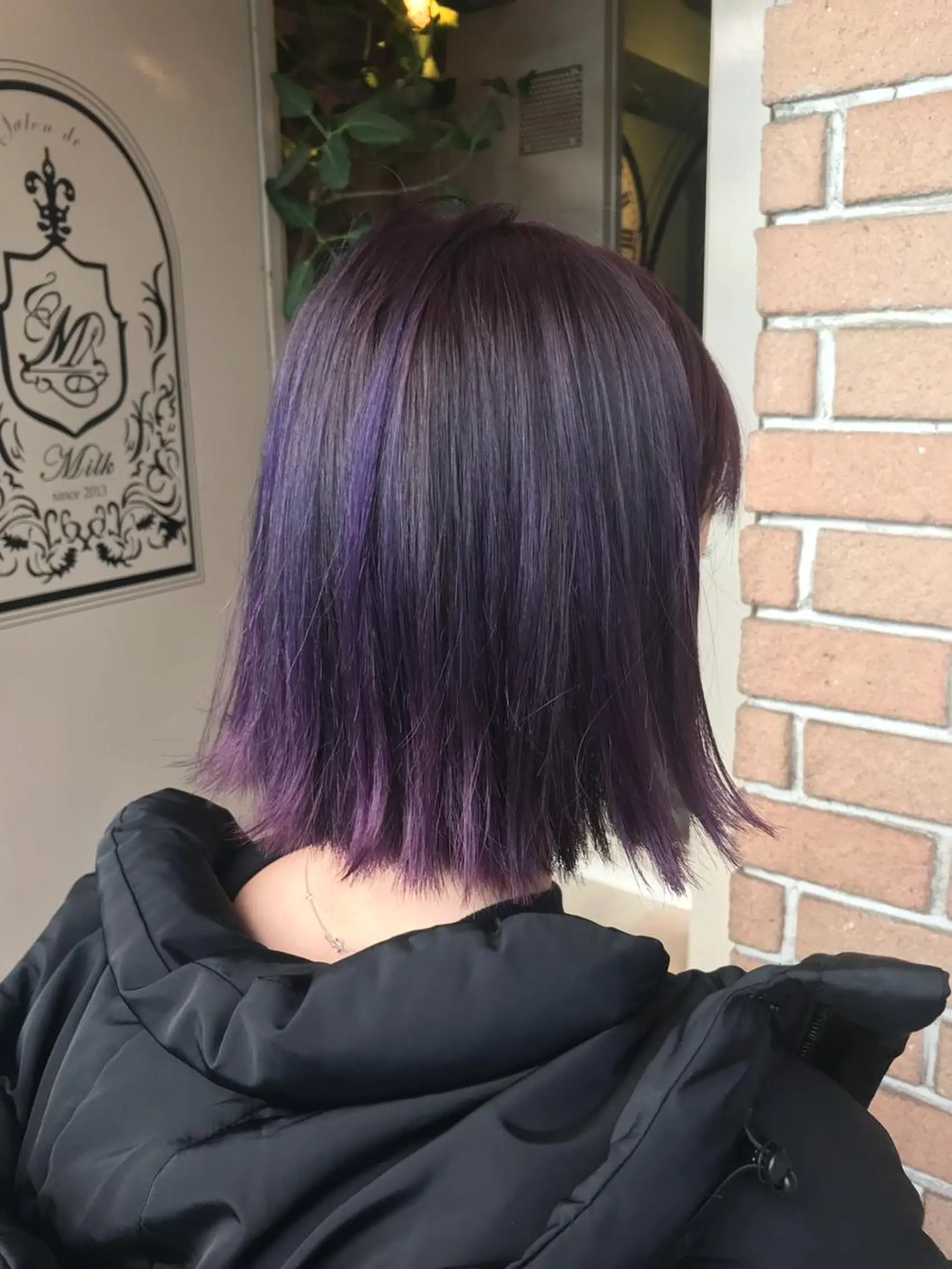 ミディアム カラー パーマ ヘアアレンジ メンズ キッズ ネイル マツエク・マツパ パープルカラー パープル サロンドミルク 原宿のヘアスタイル
