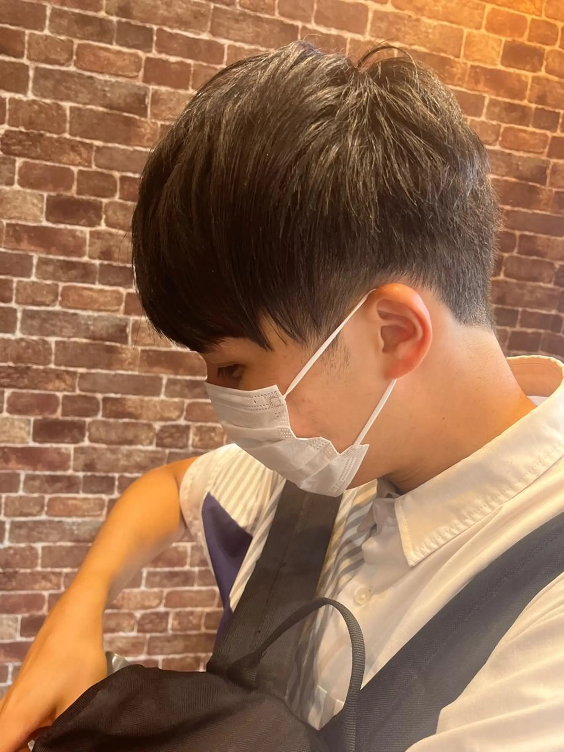 ショート メンズ メンズパーマ ケアカラー ピンクブラウン 外国人風カラー ショートヘア 久木原 ゆりのヘアスタイル