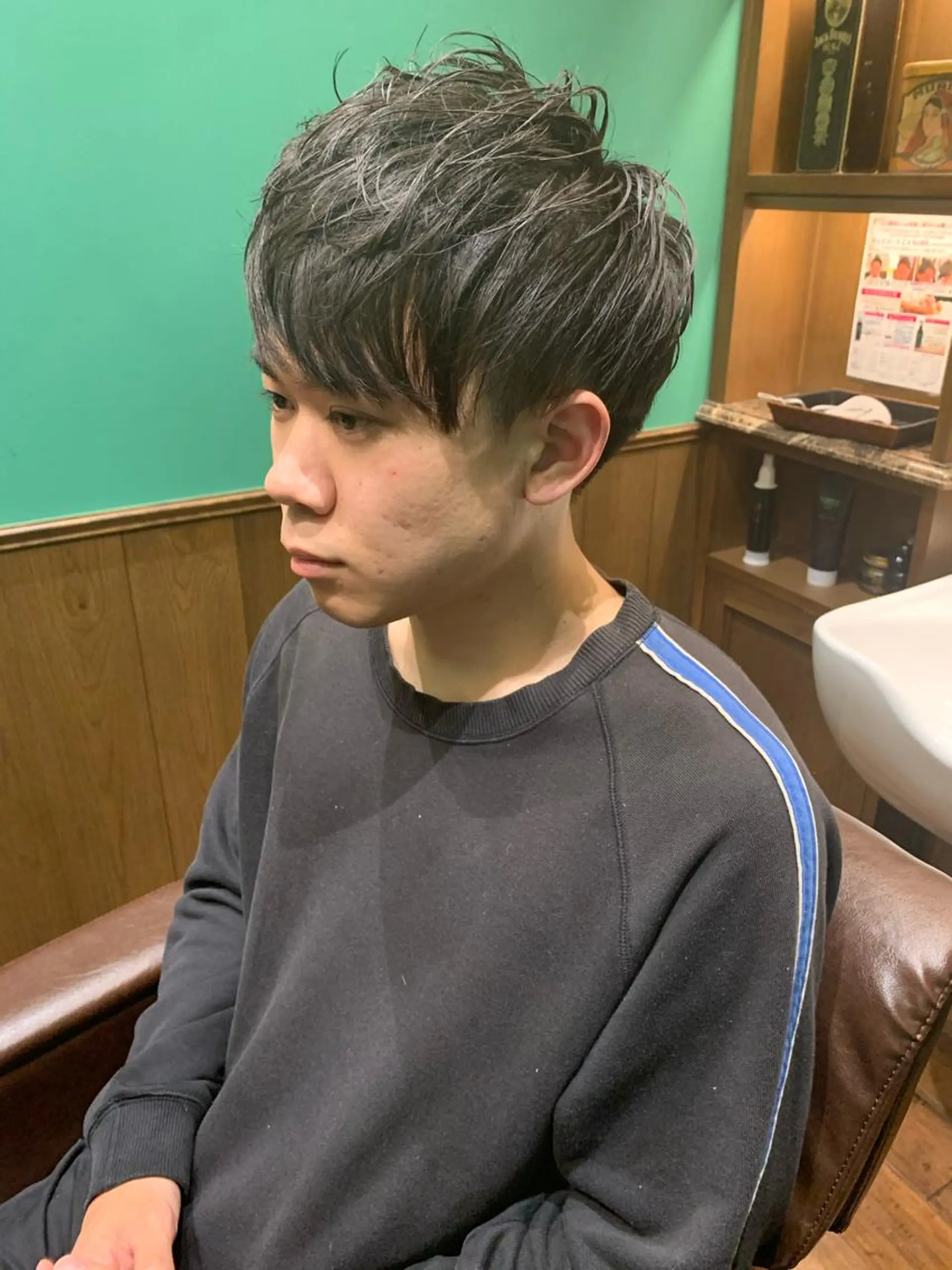 ミディアム パーマ メンズ HIROGINZAプレミアムバーバー赤坂店所属・田中 千恩のヘアスタイル