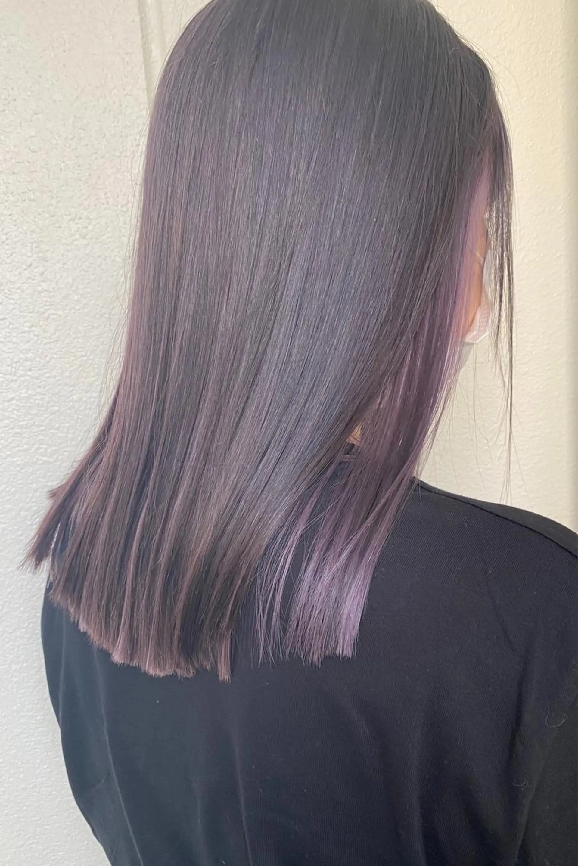 ミディアム 髪質改善カラー× 美髪ストレート前出のヘアスタイル