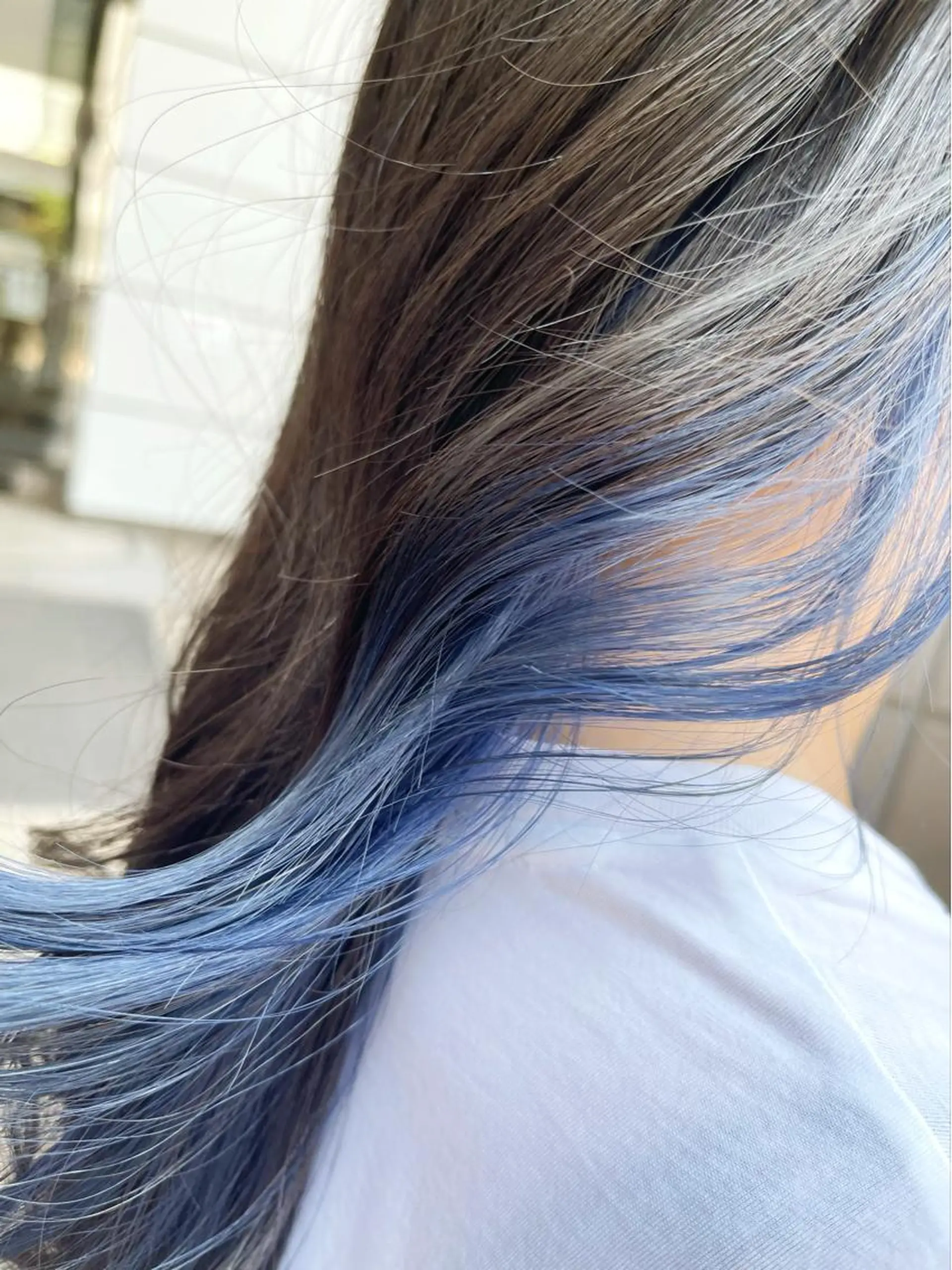 ロング カラー ブルーカラー インナーカラー ヨシンモリ 韓国風ヘア カット ヘアカラー トリートメント Zina天王寺 CHIAKIのヘアスタイル