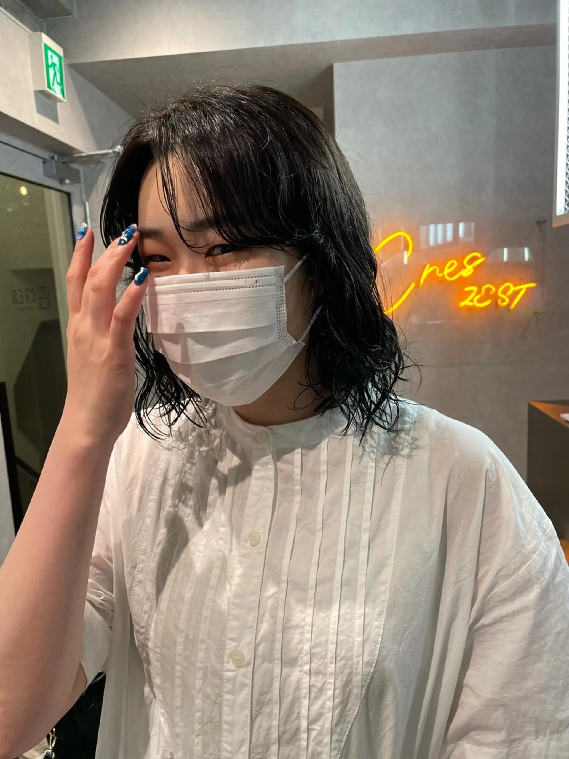 ミディアム カラー ミディアムパーマ ヘアカラー ナチュラル透明感🌱 小山美樹子のヘアスタイル