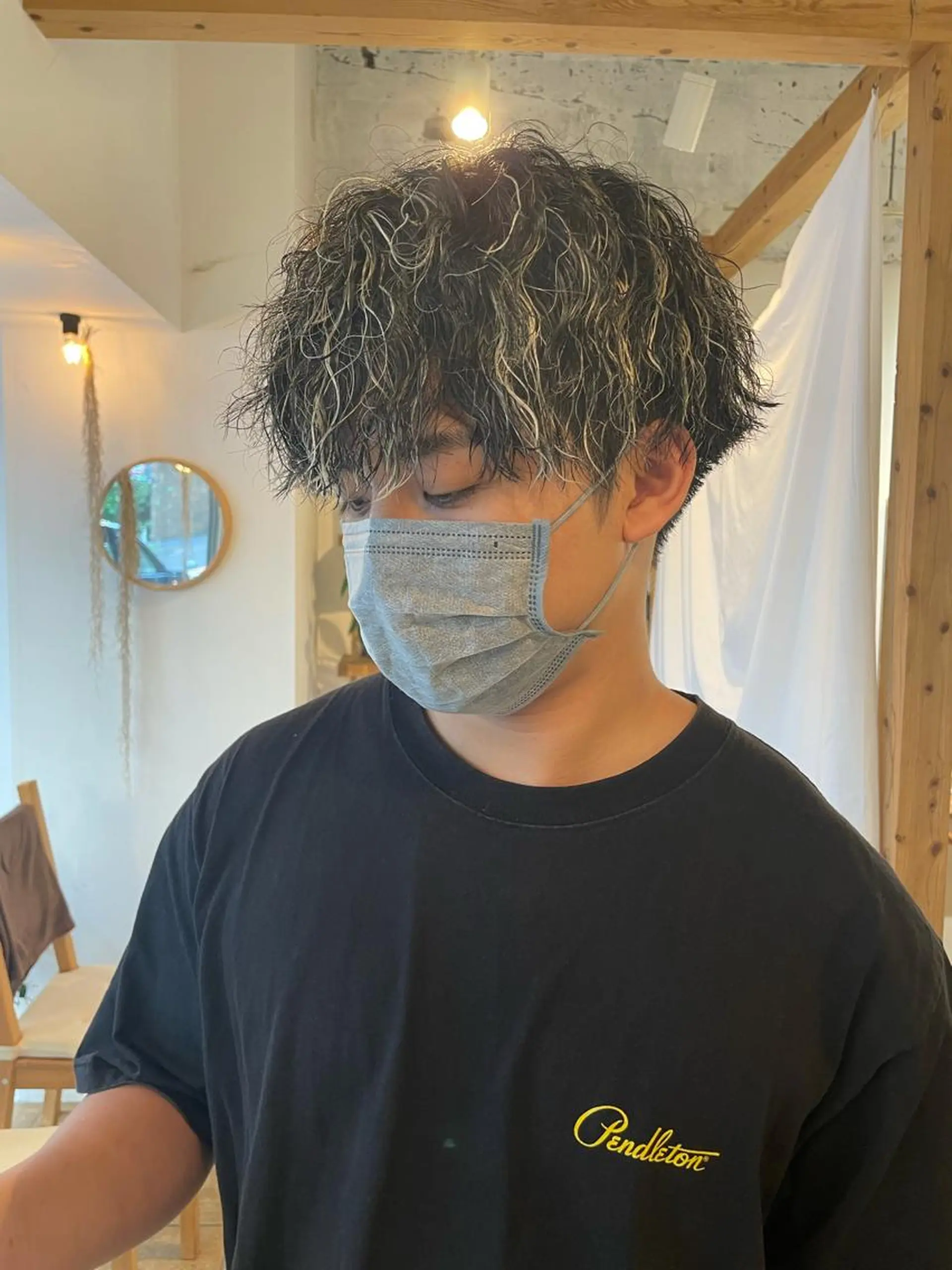 ミディアム カット ヘアカラー パーマ 渋谷 メンズヘア⭐️ タニグチヨシユキのヘアスタイル