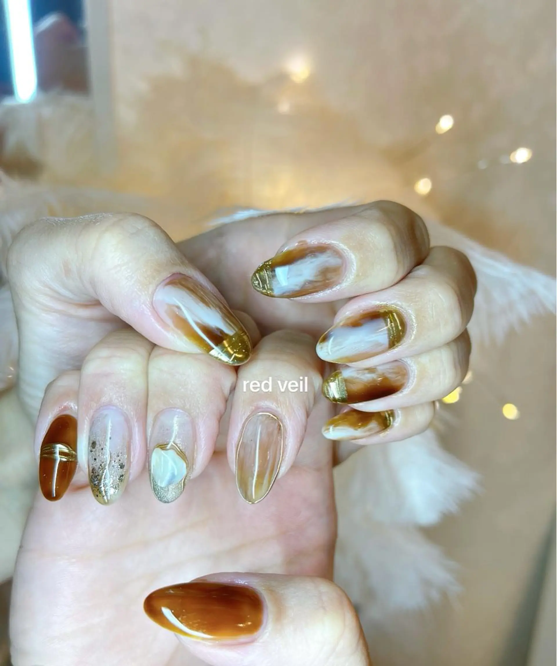 セミロング ネイル ハンドネイル 長さ出し専門 nynaのネイルデザイン