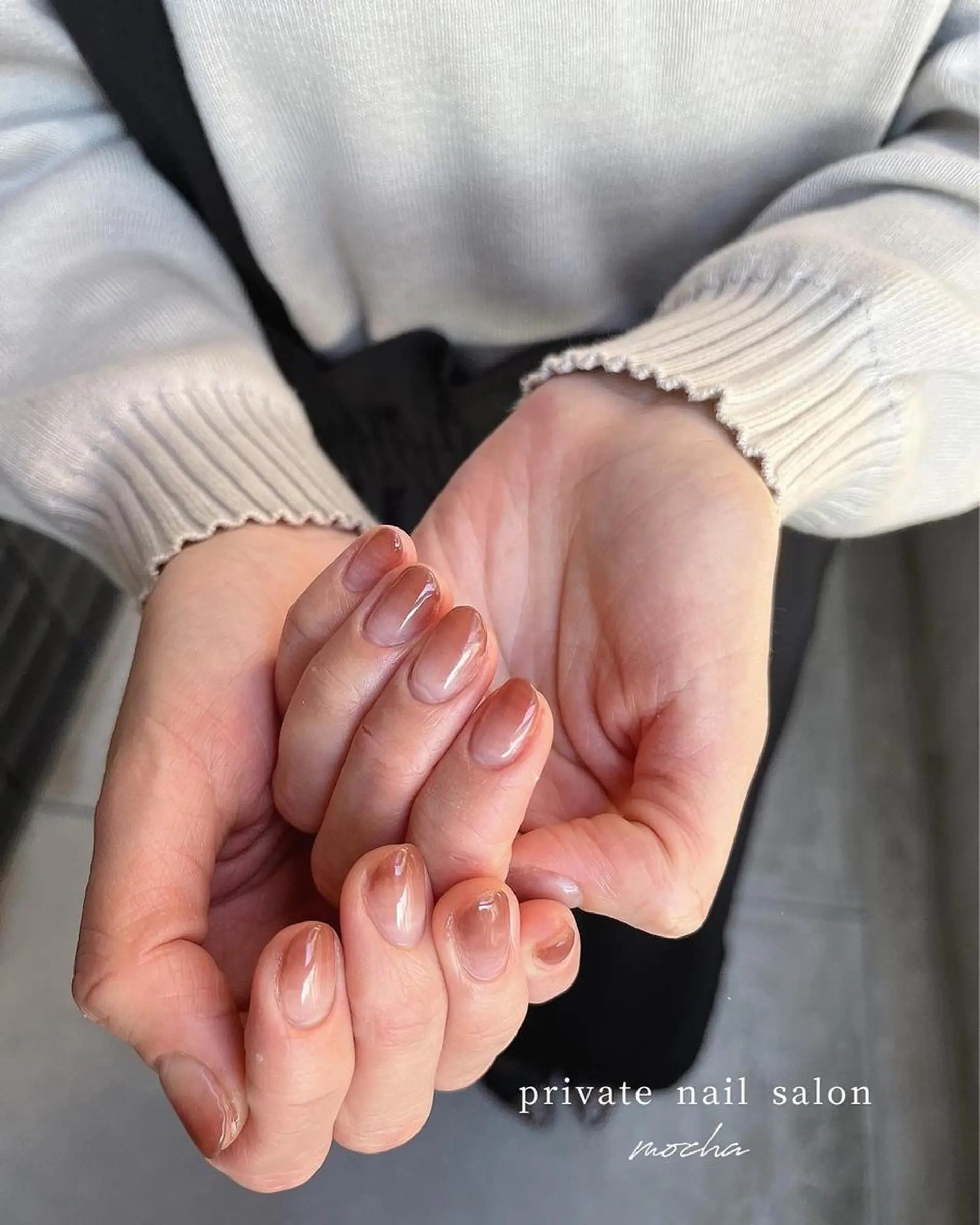 ネイル アートネイル カジュアル チークネイル フレンチネイル ジェルネイル ハンドネイル mocha nailのネイルデザイン