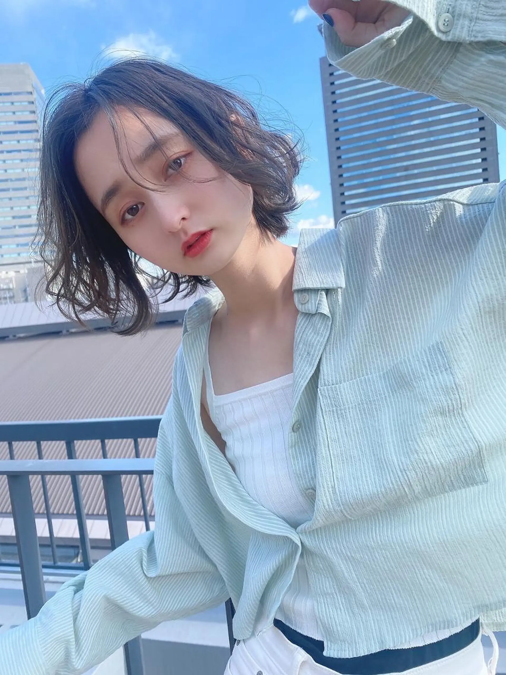 ミディアム カラー オーガニックカラー 顔周りカット 小顔カット トリートメント ⭐️Shelter by TOKYO⭐️のヘアスタイル