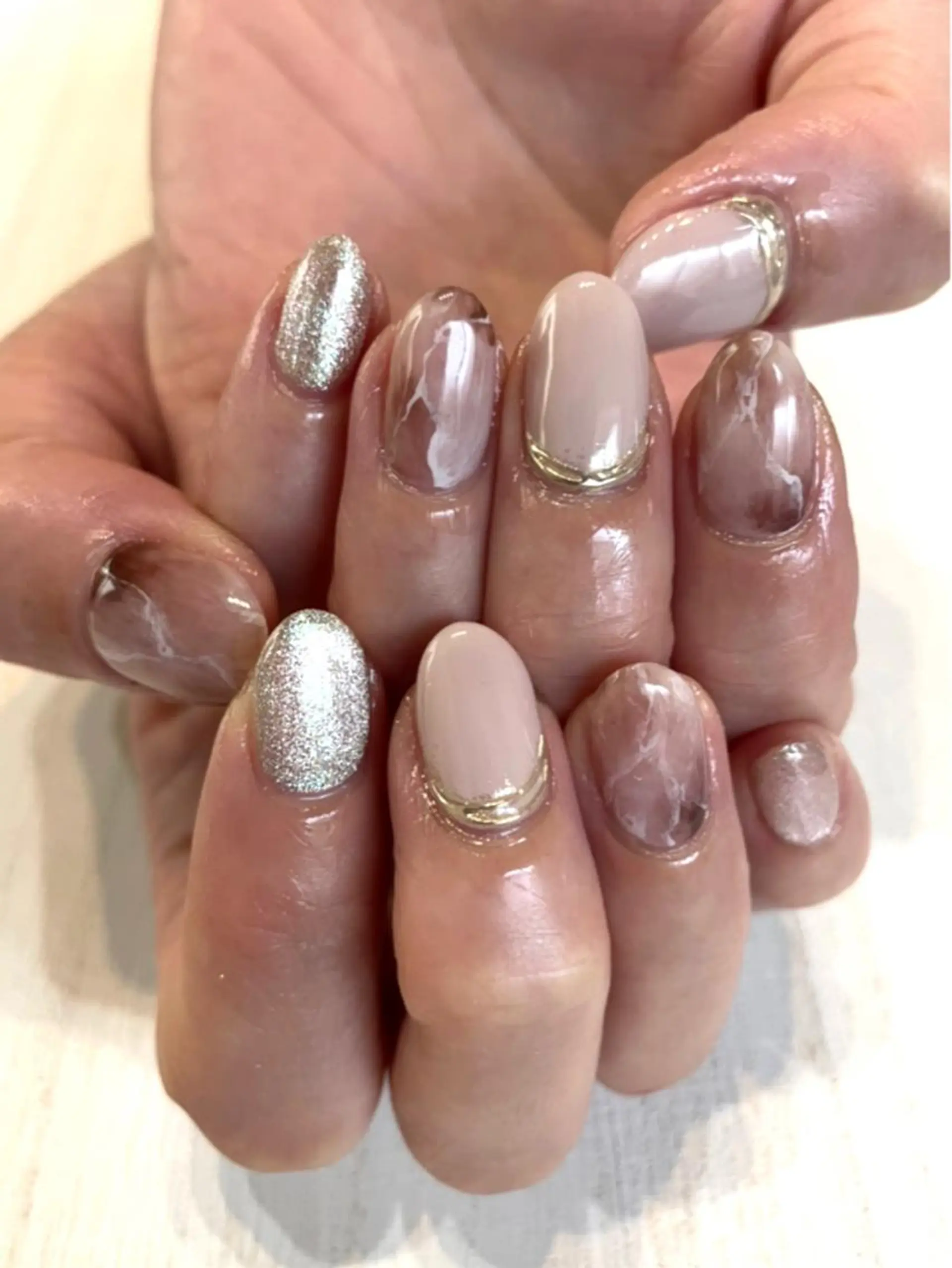 ネイル 大理石ネイル(マーブル) ハンドネイル spell nailのネイルデザイン