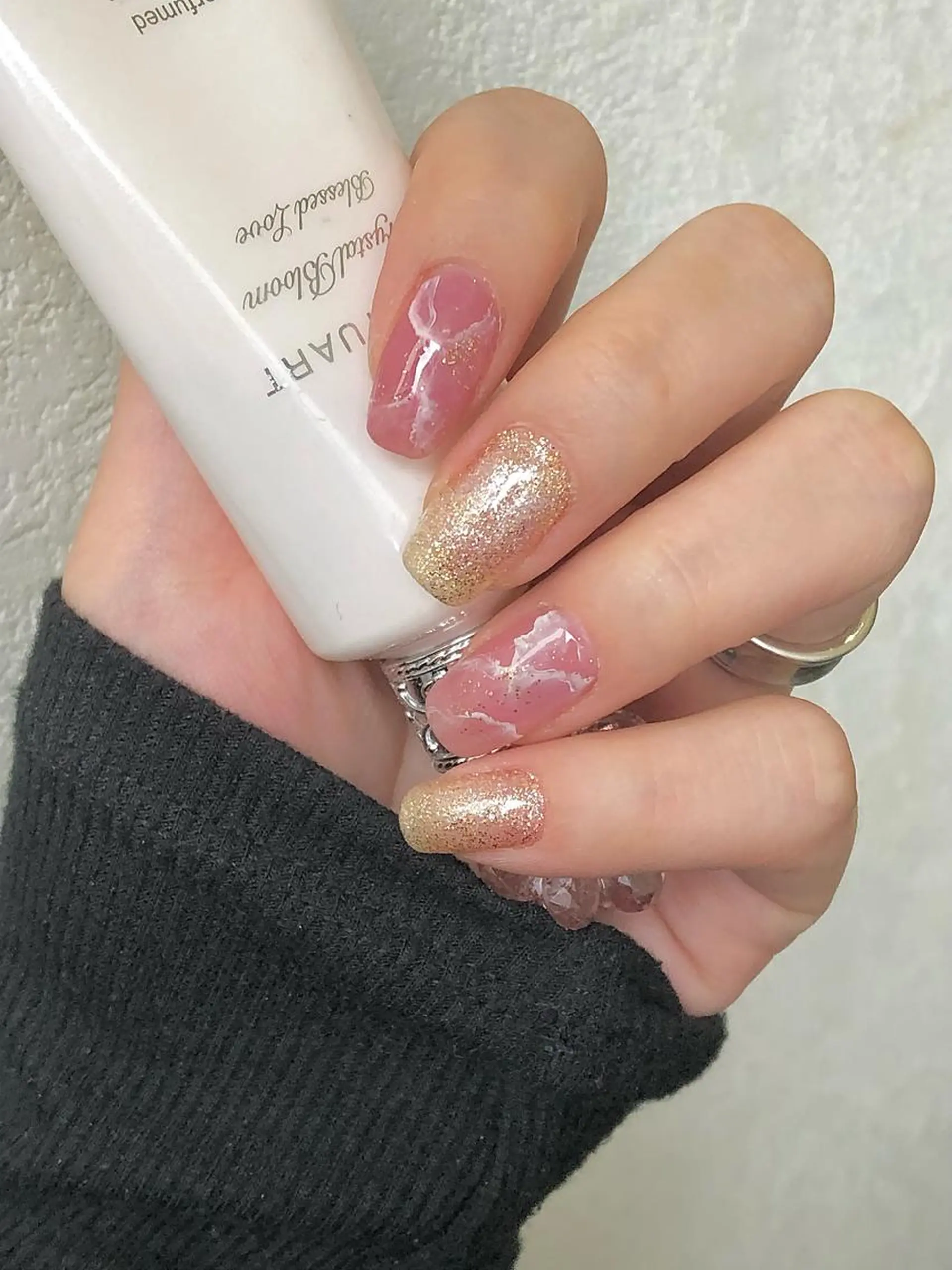 ショート ネイル ラメ(グリッター) 🦋Kiyomi. 🦋のネイルデザイン