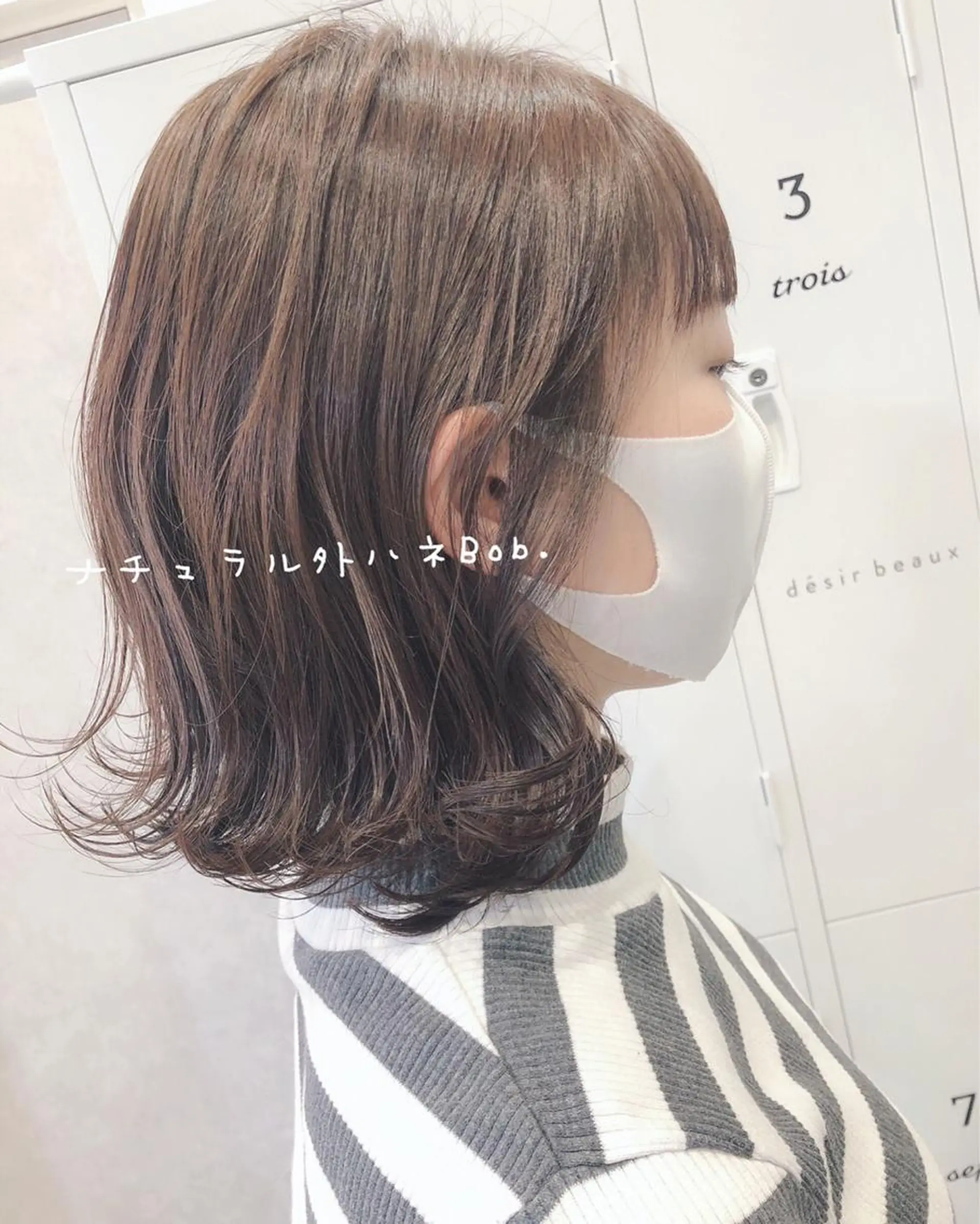 ミディアム カラー desirbeaux 佐藤愛のヘアスタイル