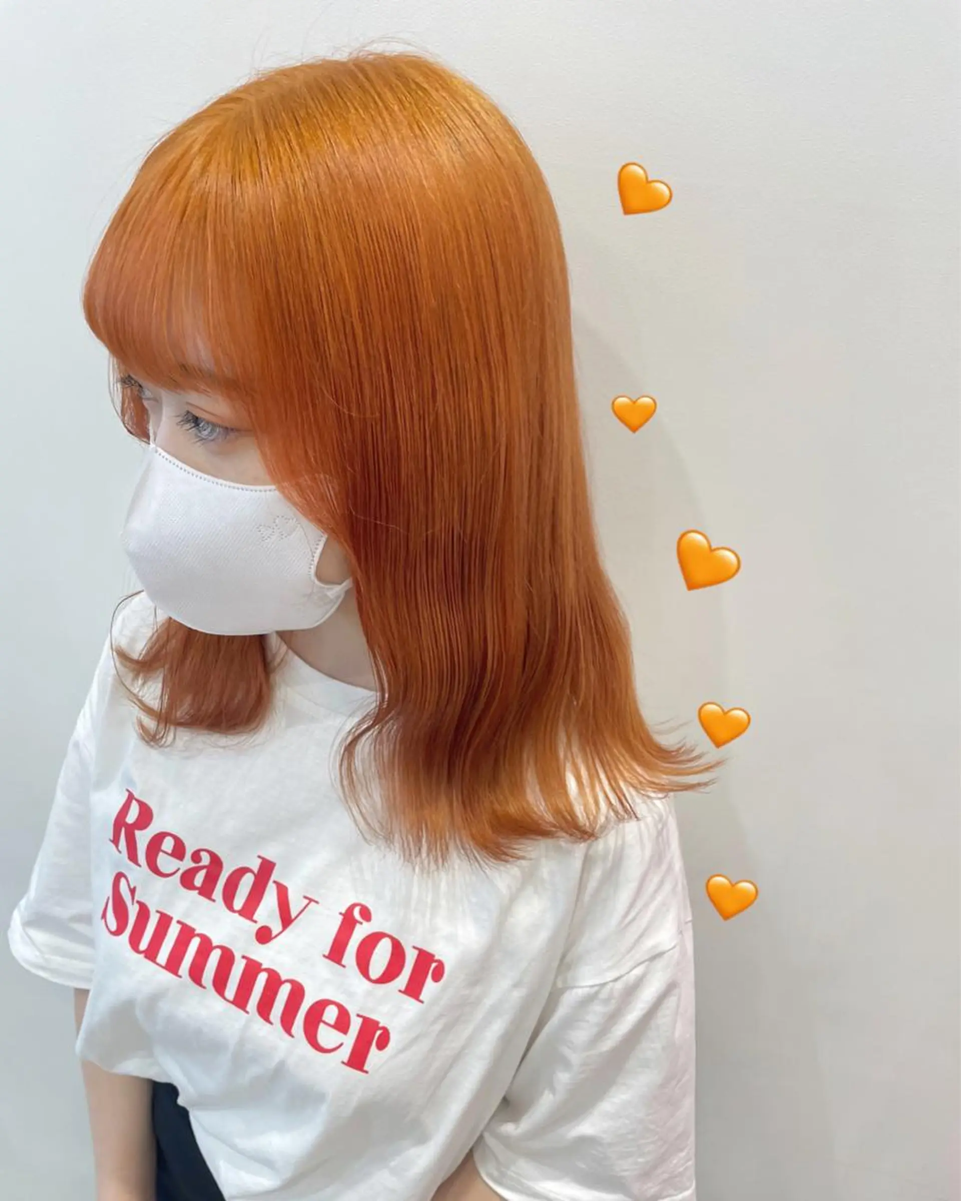 ミディアム カラー オレンジ 新宿駅近♡個室 ♡関口三都季🌜のヘアスタイル